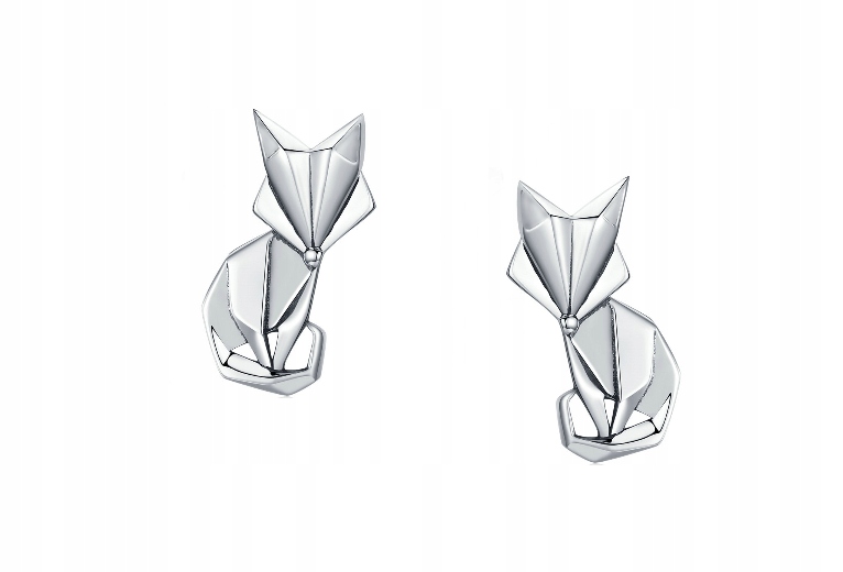 

pr.925 Kolczyki Liski Geometryczny Lis Fox Origami