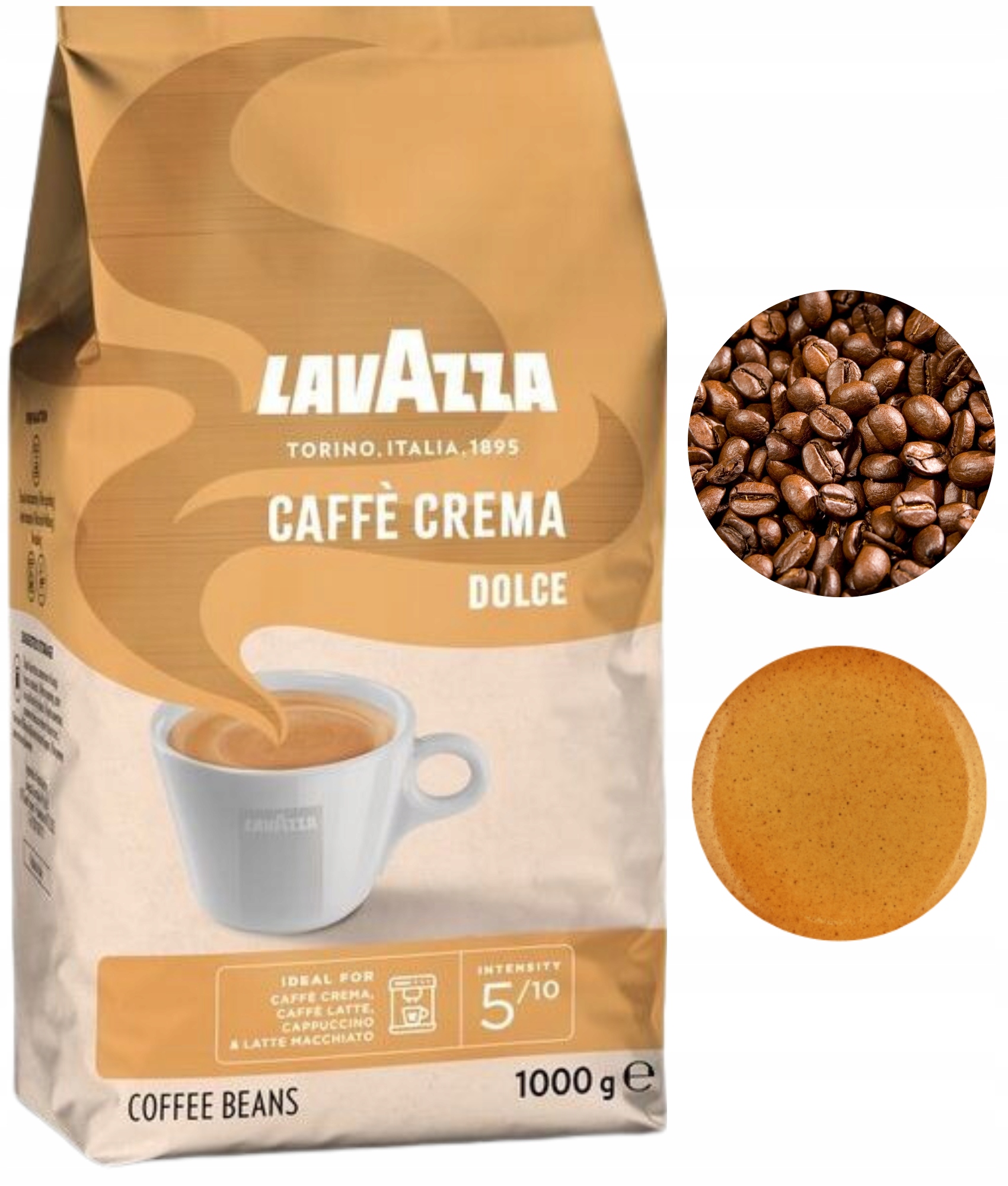 Lavazza Caffe Crema Dolce kawa ziarnista czarna 1 kg