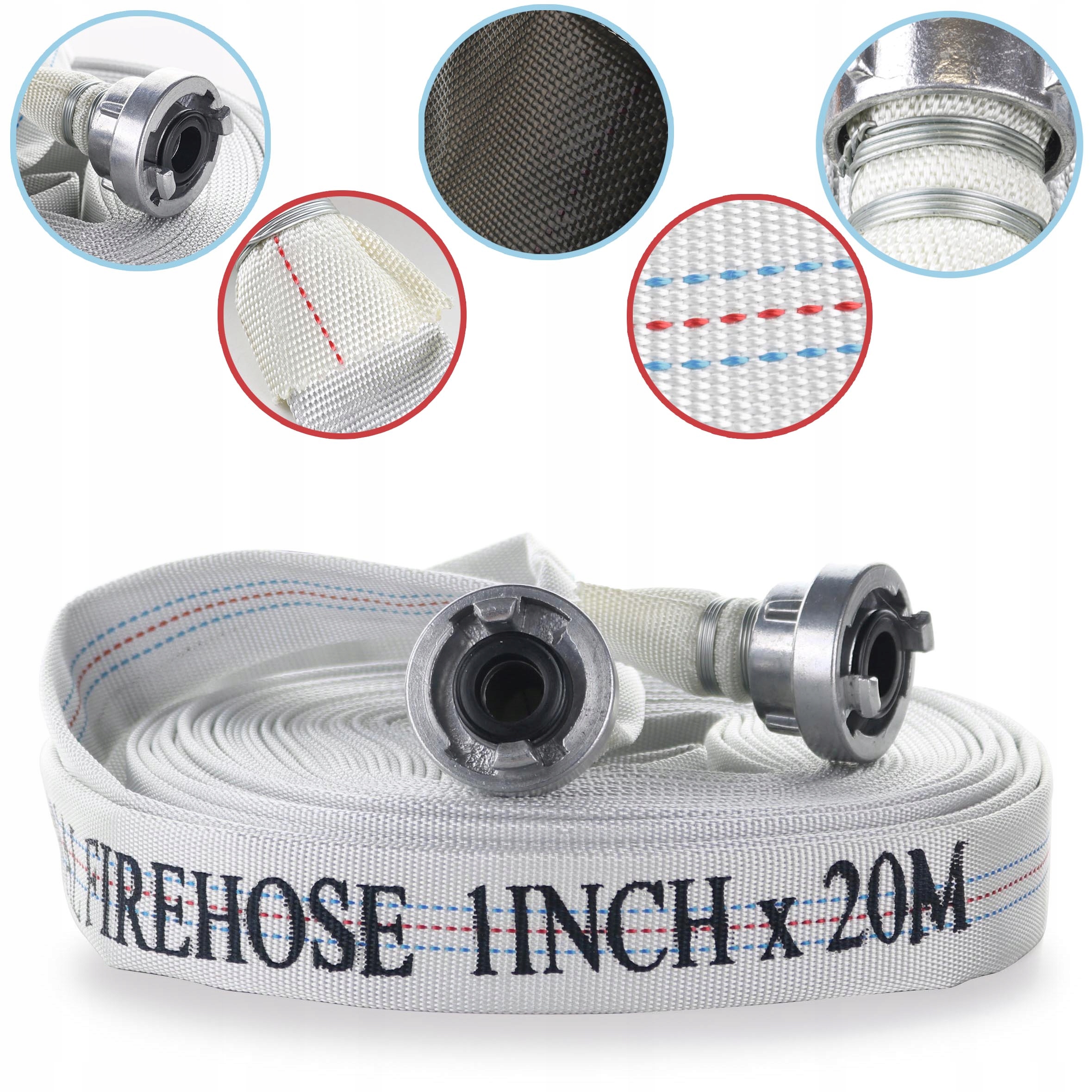 Wąż strażacki do nawadniania deszczowni pompy wody Storz 1 cal 25 mm 20m W