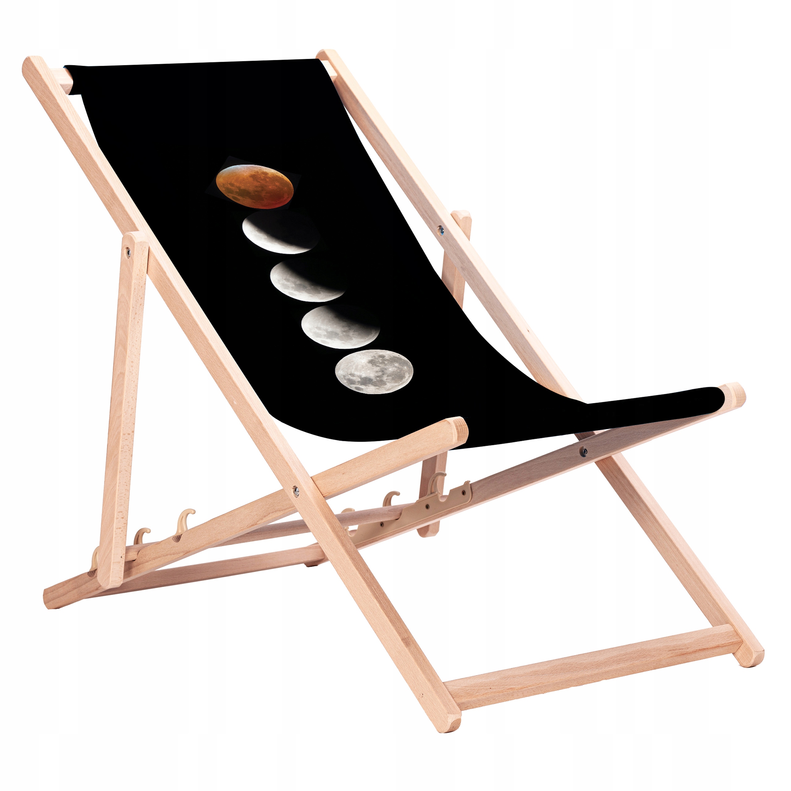 Leżak drewniany z nadrukiem Księżyc fazy KN06