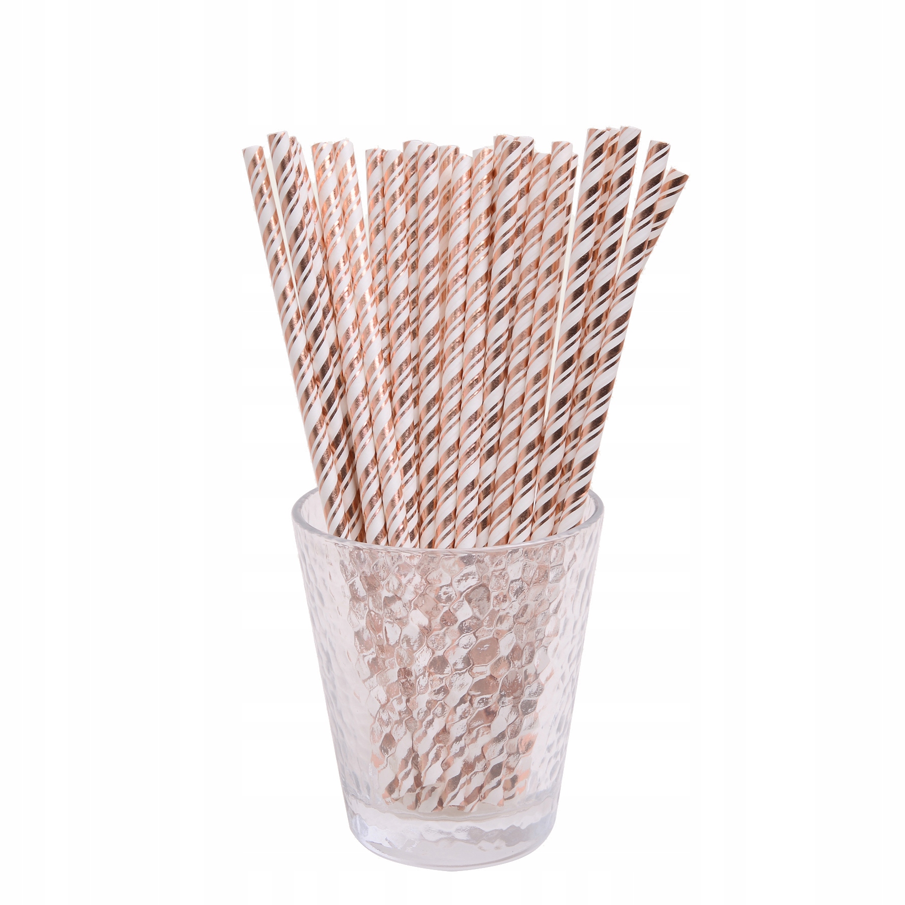 

Słomki Papierowe w paski Rose Gold 20cm 10szt