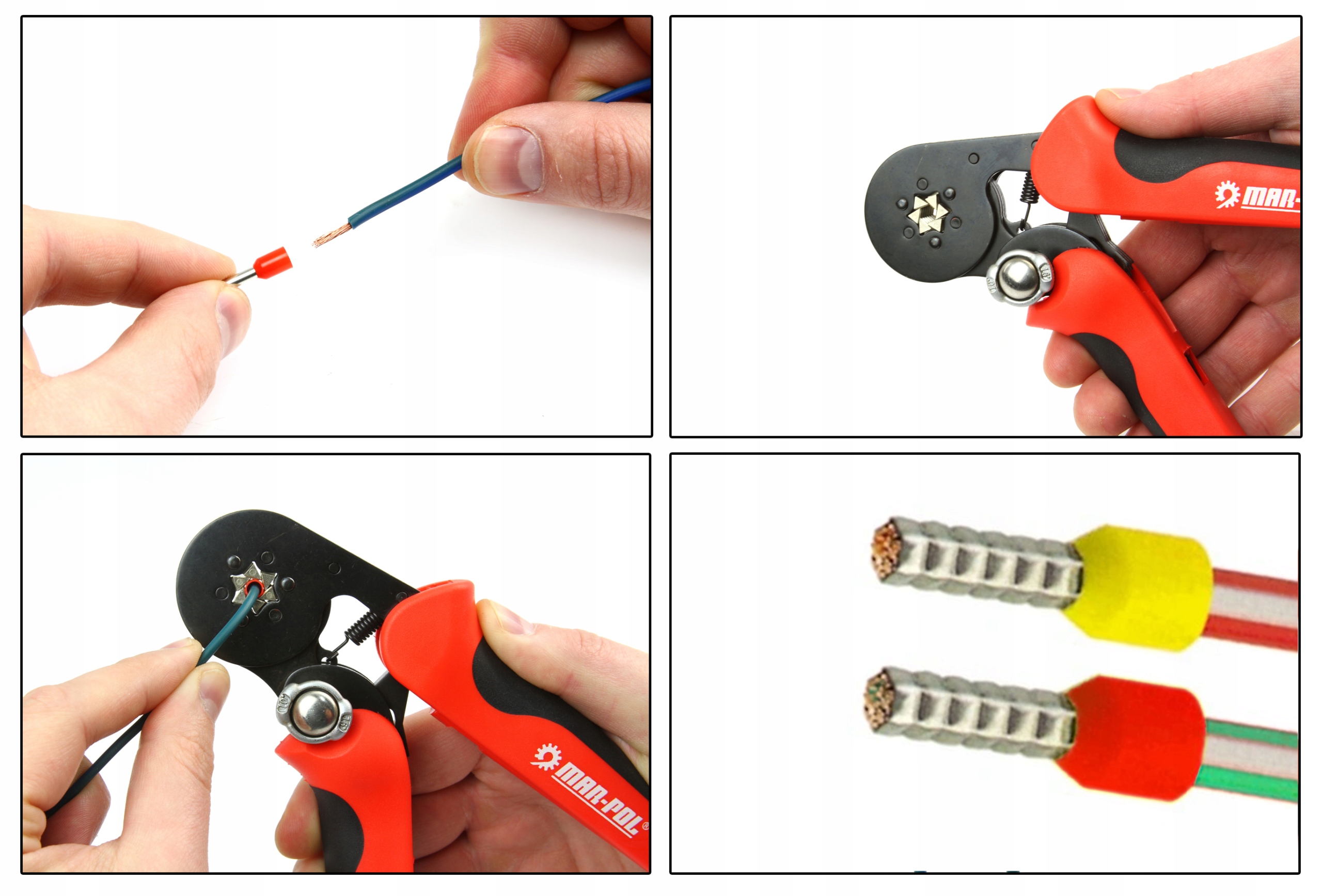 ZACISKARKA PRASKA KONEKTORÓW KOŃCÓWEK KABLI TULEJEK PRZEWODÓW 6KĄTNA HEX 10 Model M49520