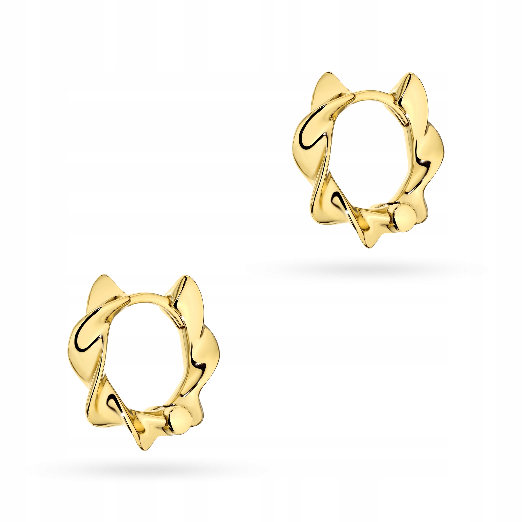 Pozlacené Stříbrné Náušnice Dámské pr 925 Kolečka vlnitá, kroucená Krabička