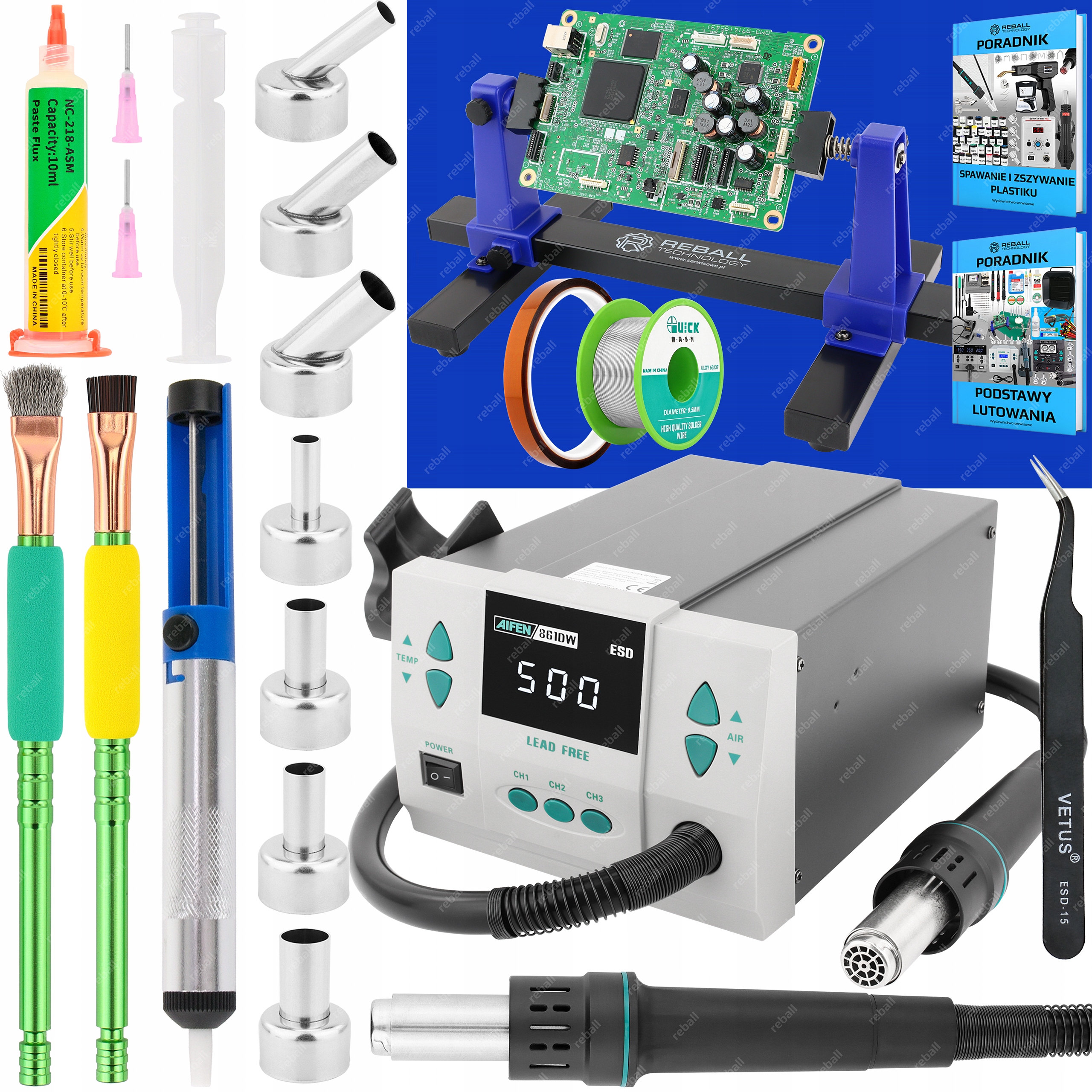 Set Pájecí Stanice Hot Air Svařovací Plast Aifen 861DW 1000W XXLv1