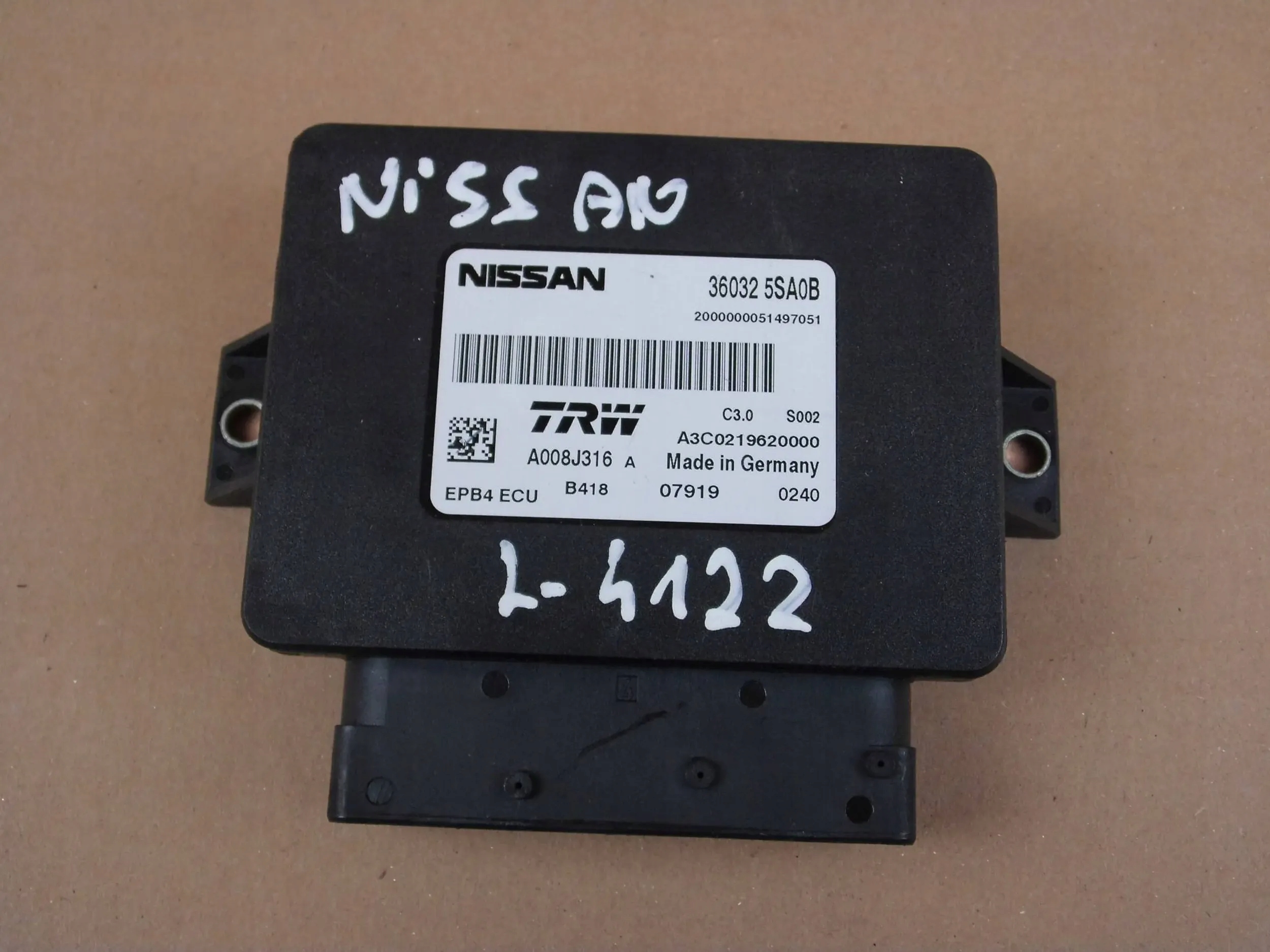 NISSAN LEAF II 2020 COMPUTER MODUL BEDIENTEIL PDC 360325SA0B