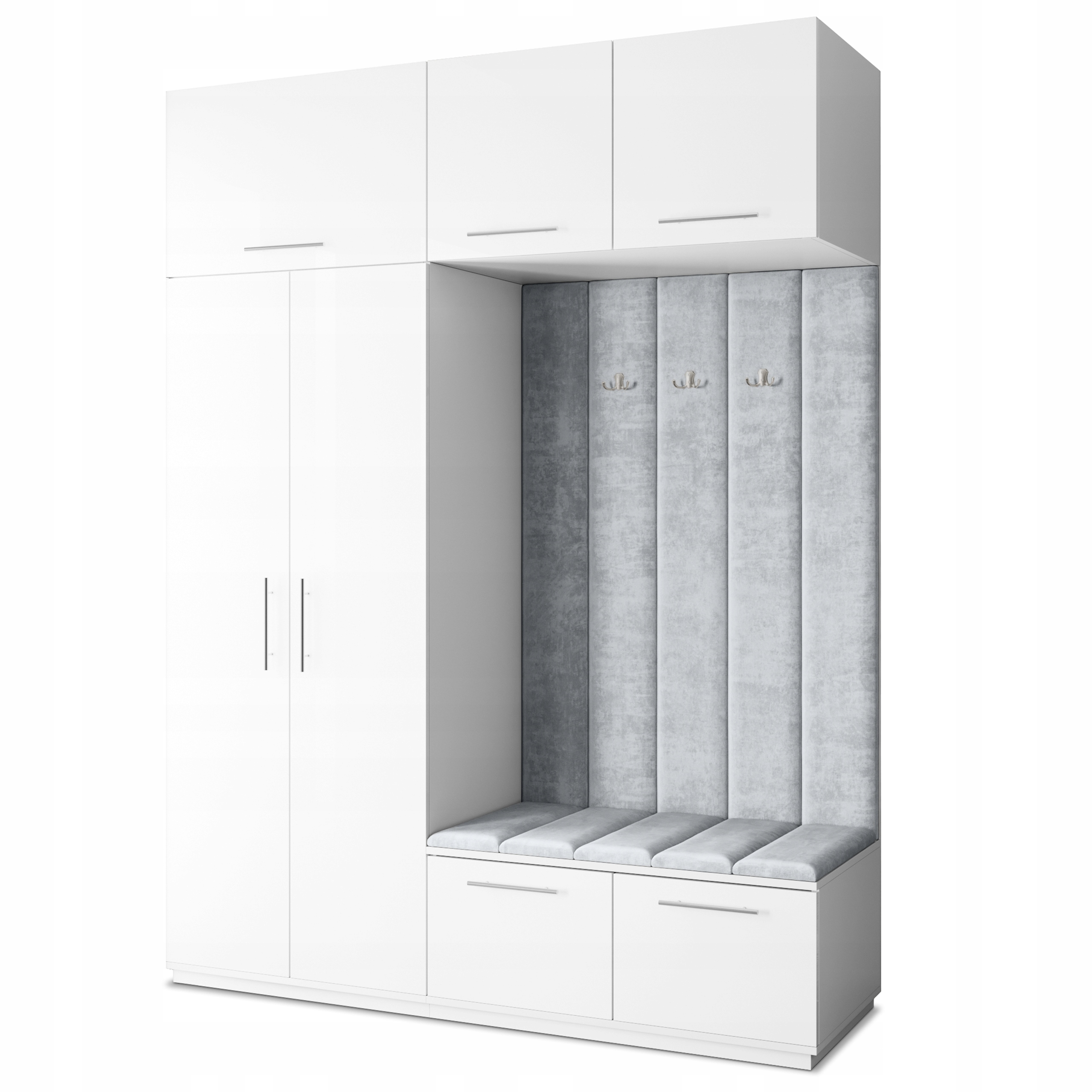 Šatní skříň Rema 180/240/60 cm Skříň do předsíně Moderní bílá