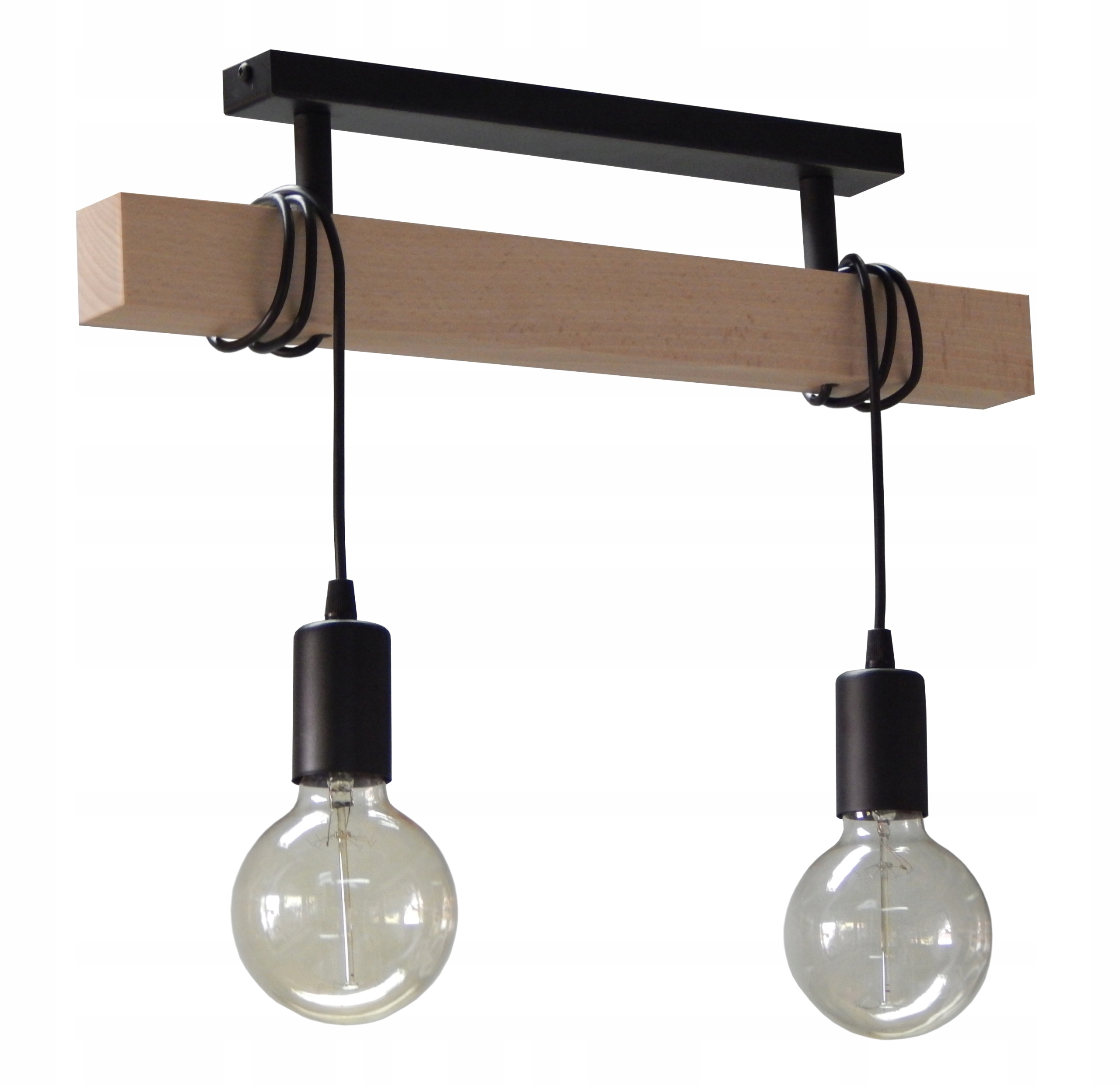ŻYRANDOL LAMPA PLAFON SUFITOWY 015-2PL DREWNO LOFT SALON SYPIALNIA KUCHNIA
