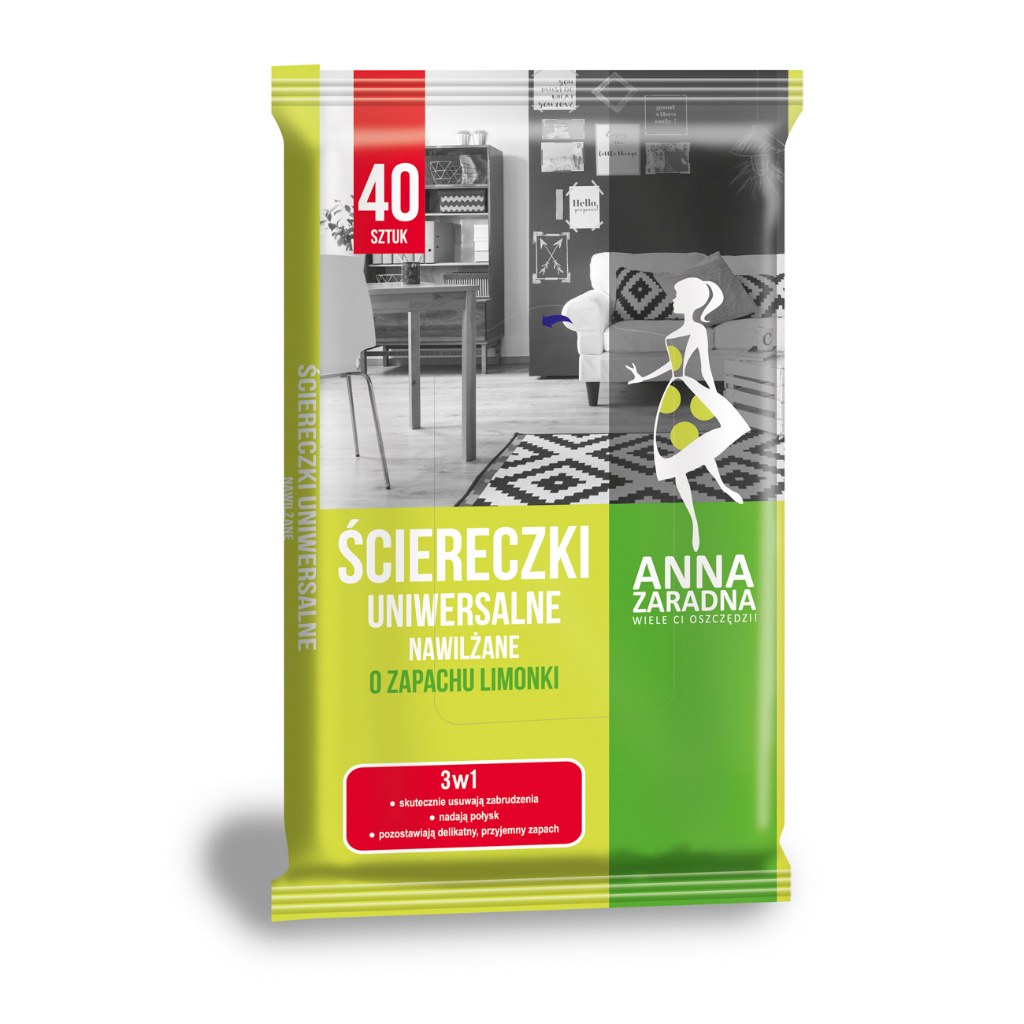 

Ściereczki nawilżane uniwersalne limonka 40 szt