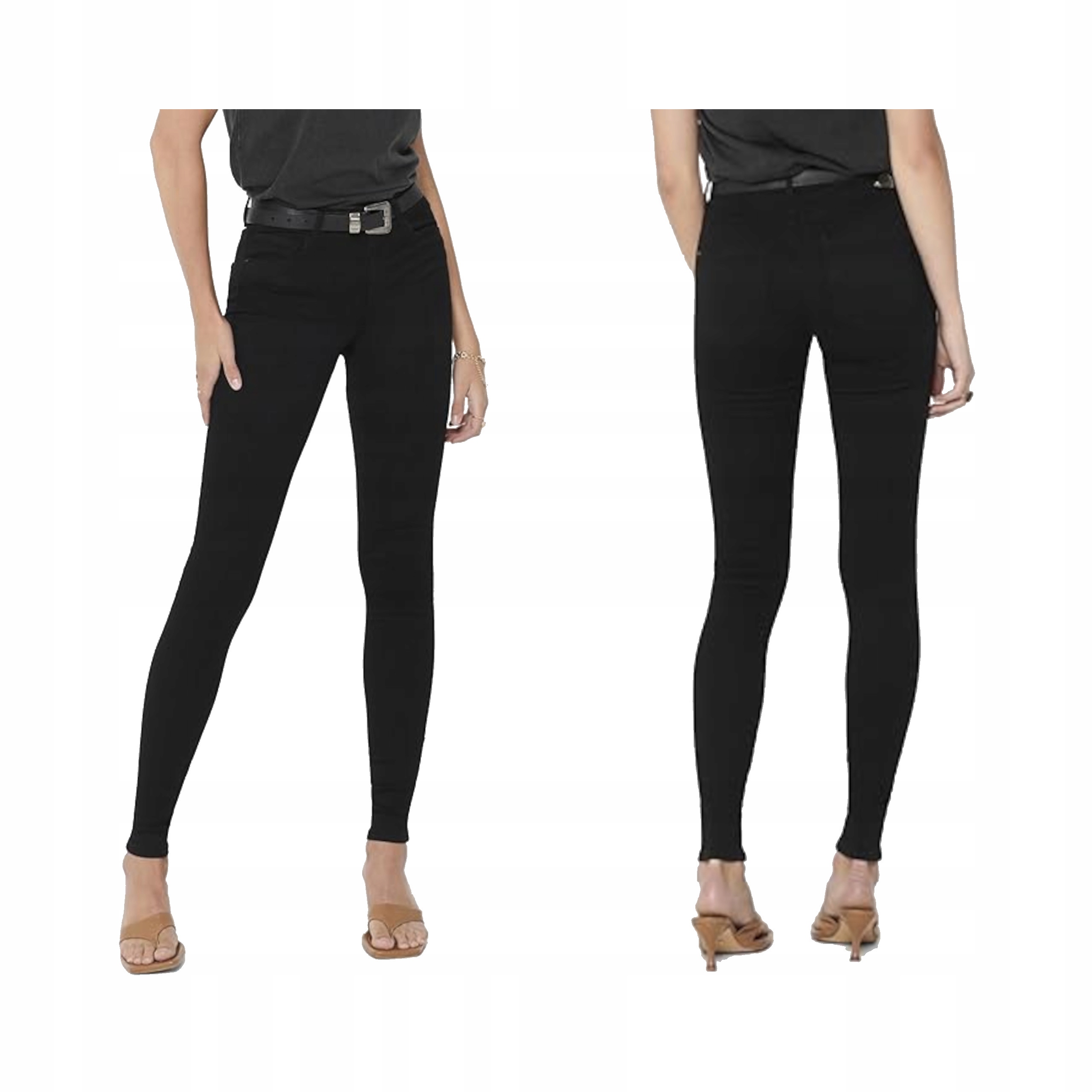 Only Onlroyal Life Reg Dámské Džíny Skinny Black L/34 Střední Stav Úzké Nohavice