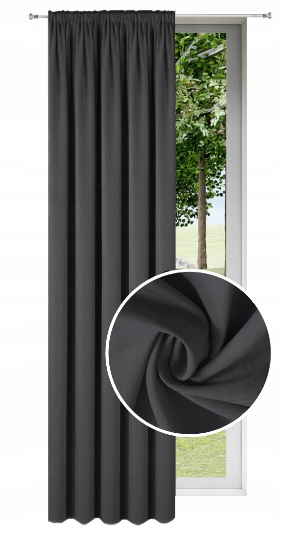 

Zasłona gotowa na taśmie 145x250 gładka Zasłony