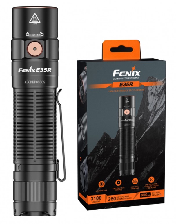 Fenix Latarka Diodowa E35R Usb Akumulator 5000 mAh 6 trybów 260m 3100lm