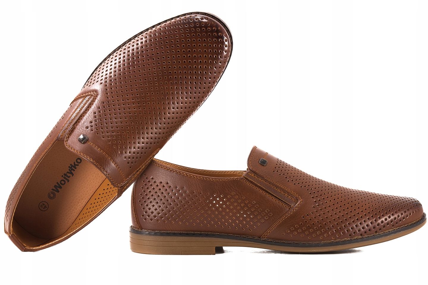 Wojtyłko 9W23802V Pánské Mokasíny Návštěvní Polobotky rudé hnědé