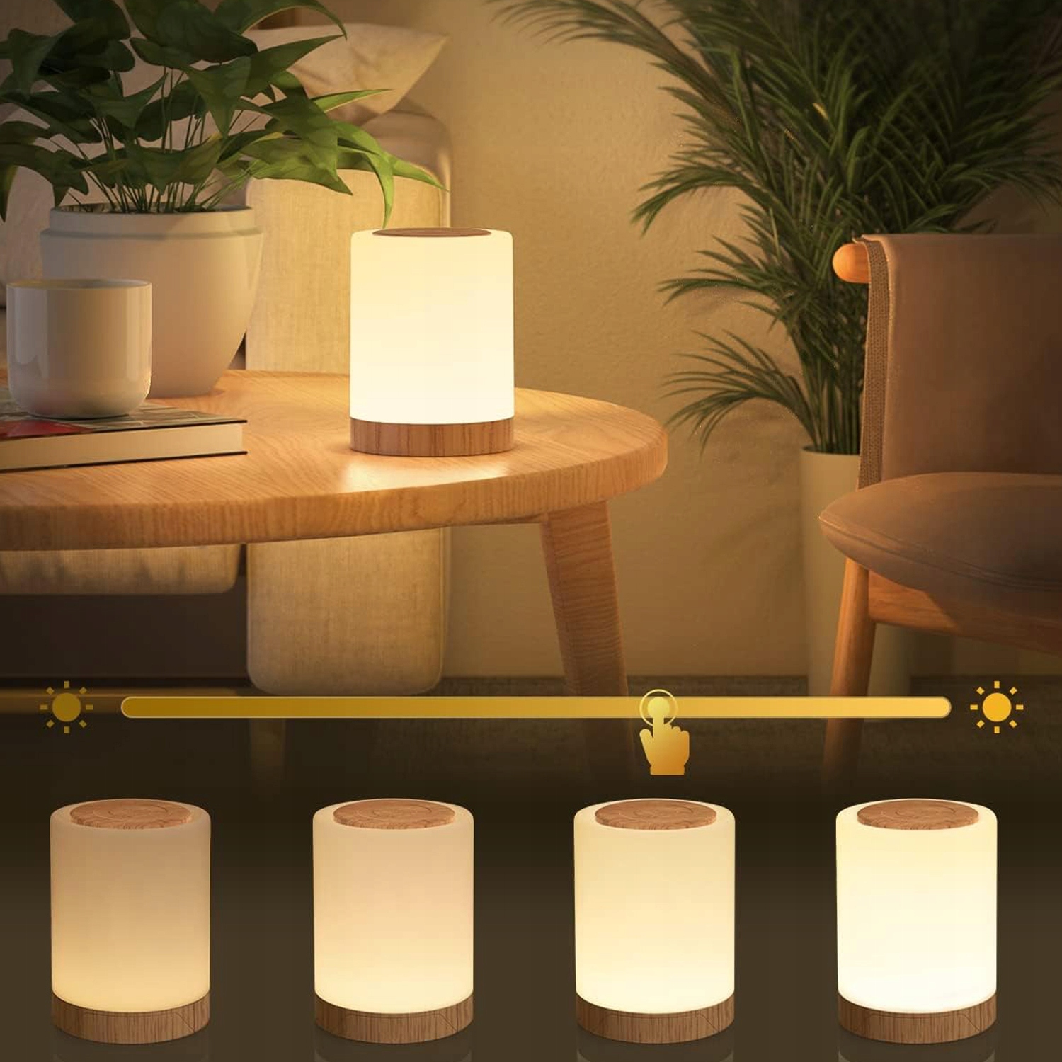 BEZPRZEWODOWA LAMPKA NOCNA LED 10 KOLORAMI DOTYKOWA ŚCIEMNIANA USB ŁADOWANA Kod producenta CHUMODENG