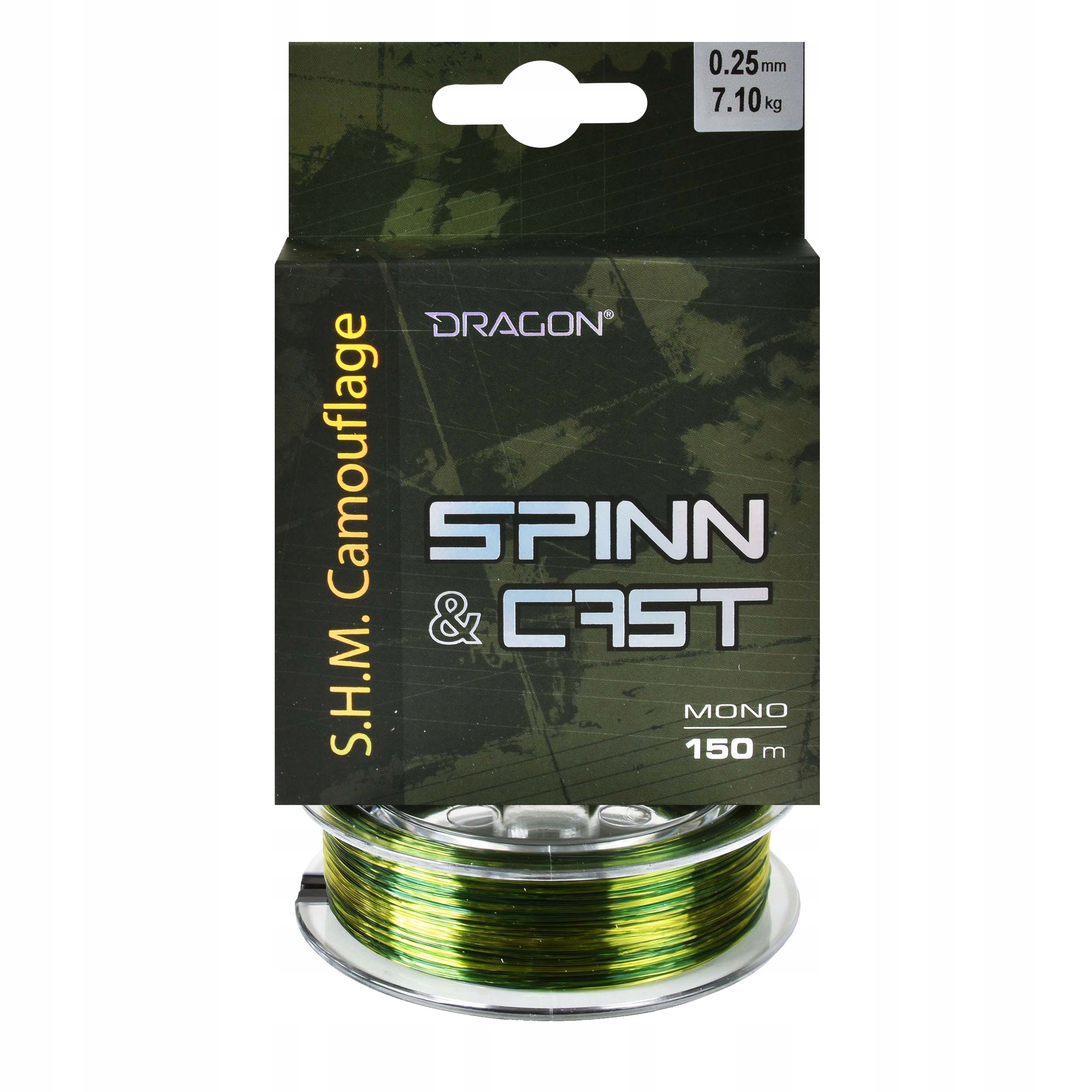 Żyłka spinningowa Dragon Camouflage Spinn&Cast 0.25mm 150m 7,10kg 1szt.