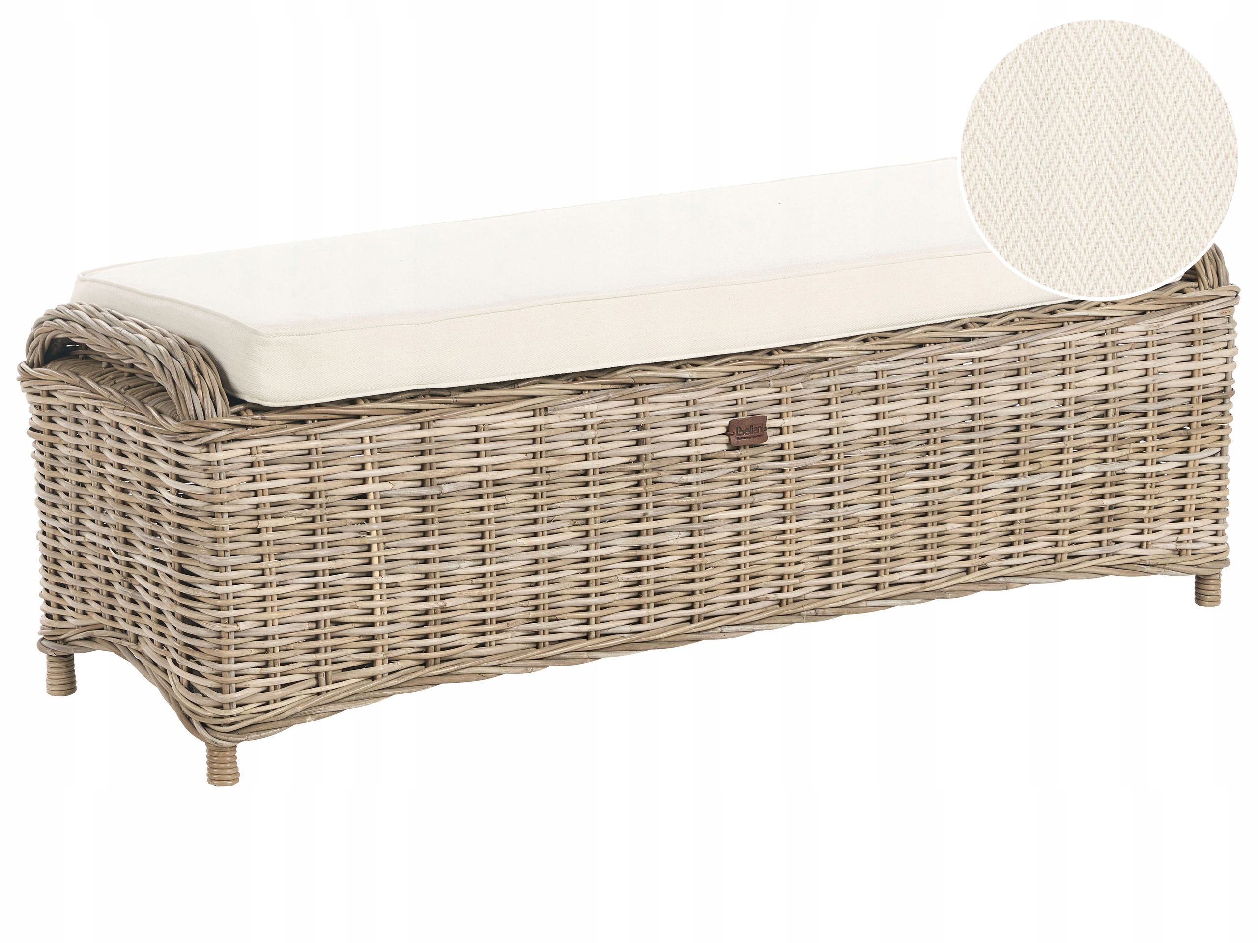 Otomana ogrodowa 2-osobowa 140 cm rattanowa naturalna