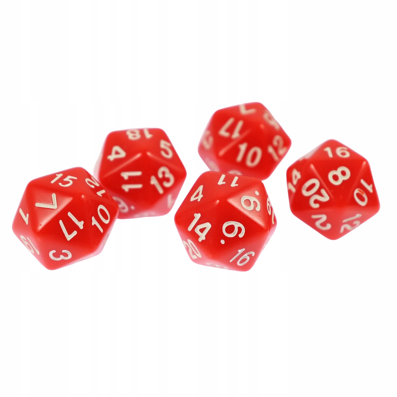 ZESTAW 10 KOSTEK K20 RPG CZERWONA KOŚĆ DWUDZIESTOŚCIENNA Producent RGFK