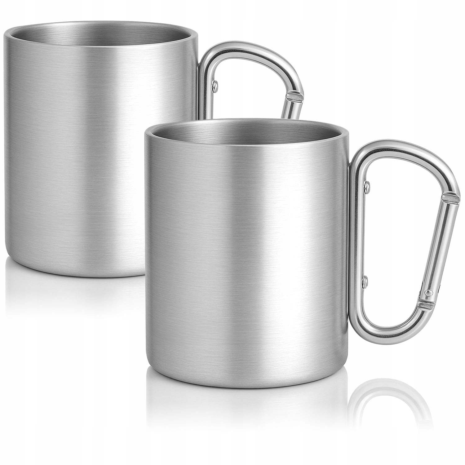 Robin Goods Sada 2 ocelových termohrnků 350 ml s karabinovým uchem