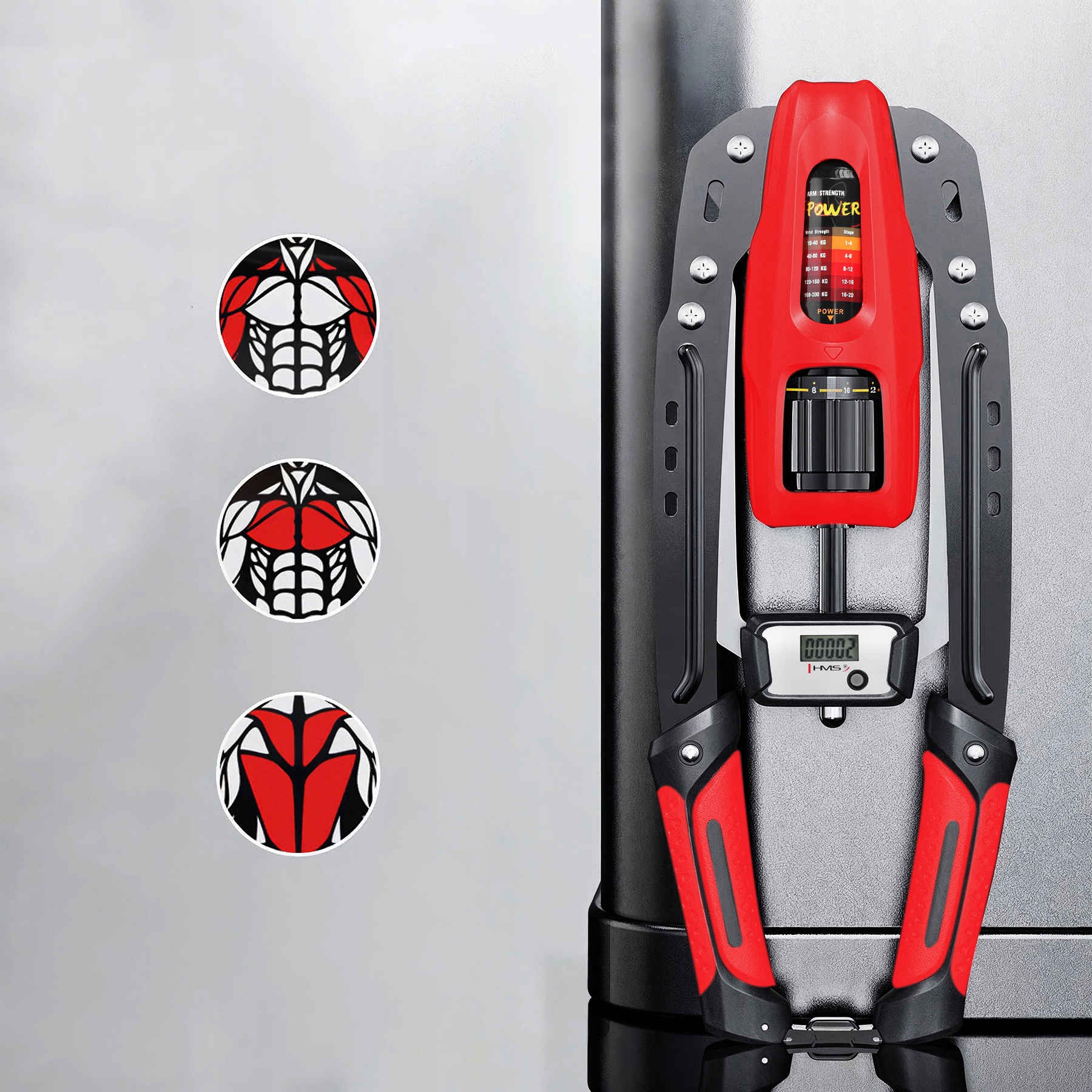 Regulovatelný stlačovač pro prsní klec Hms Pro 10-200 kg Hydraulický