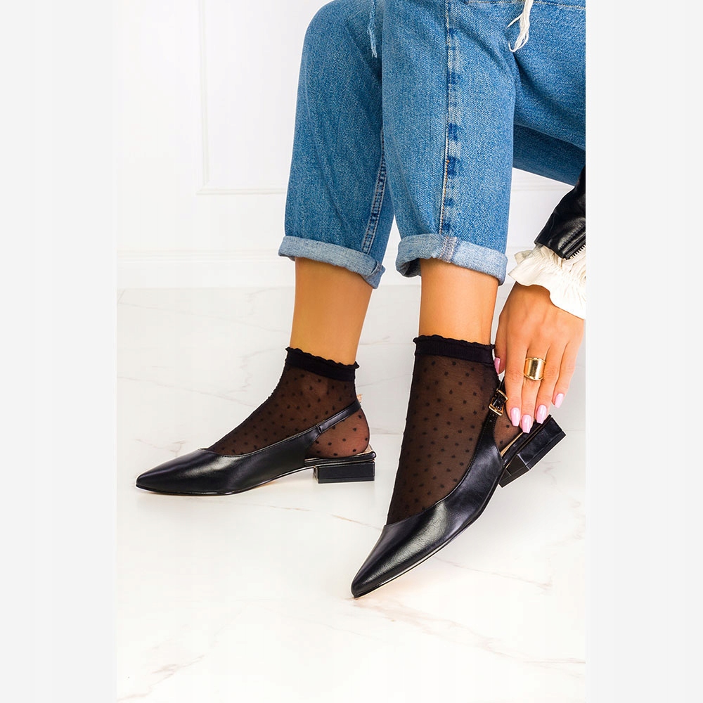 BALERINY PÓŁBUTY ODKRYTA PIĘTA NISKI OBCAS r 39 Rozmiar 39