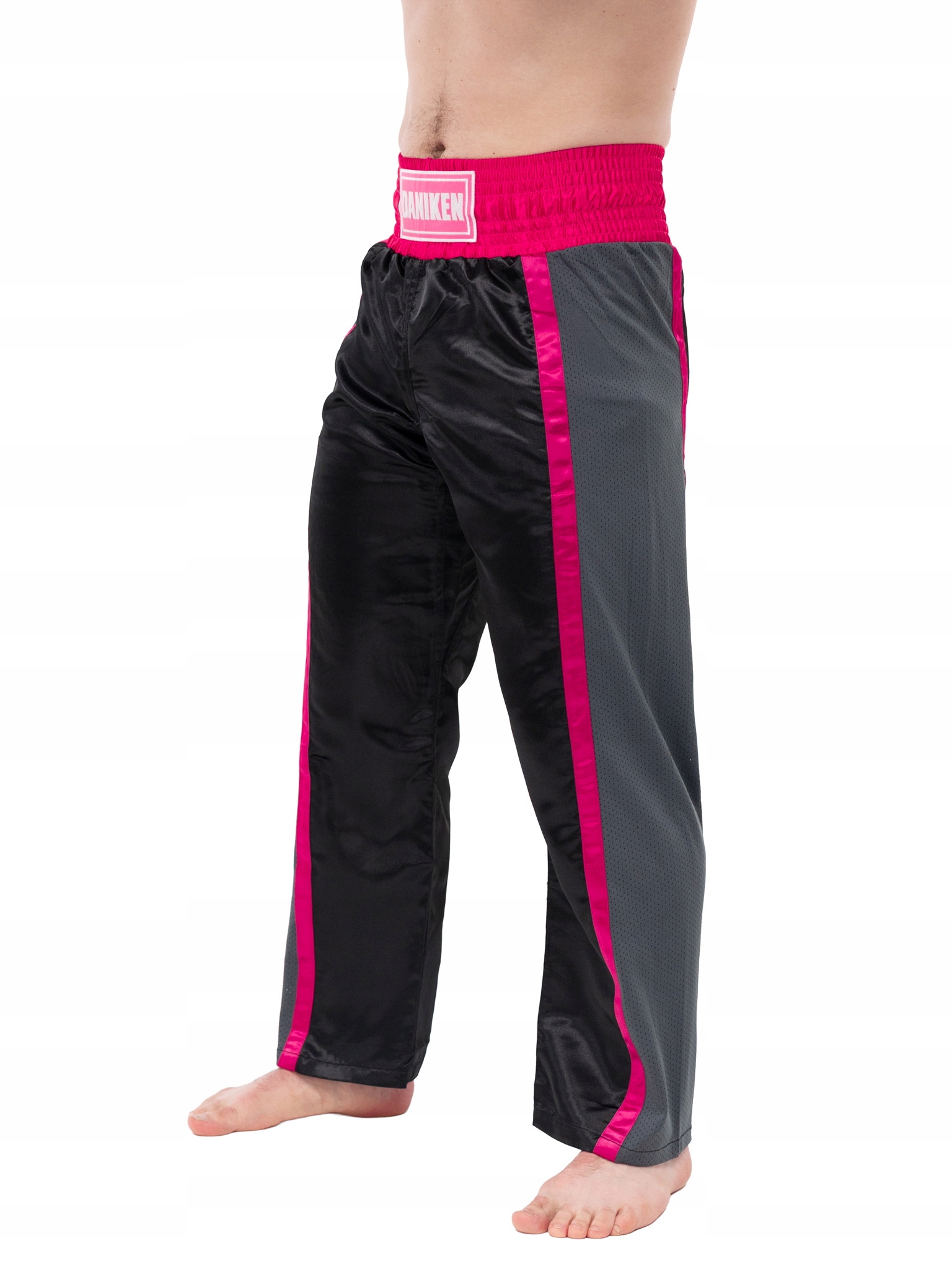 Daniken Spodnie Mesh kickboxing treningowe czarno/różowe [Rozmiar