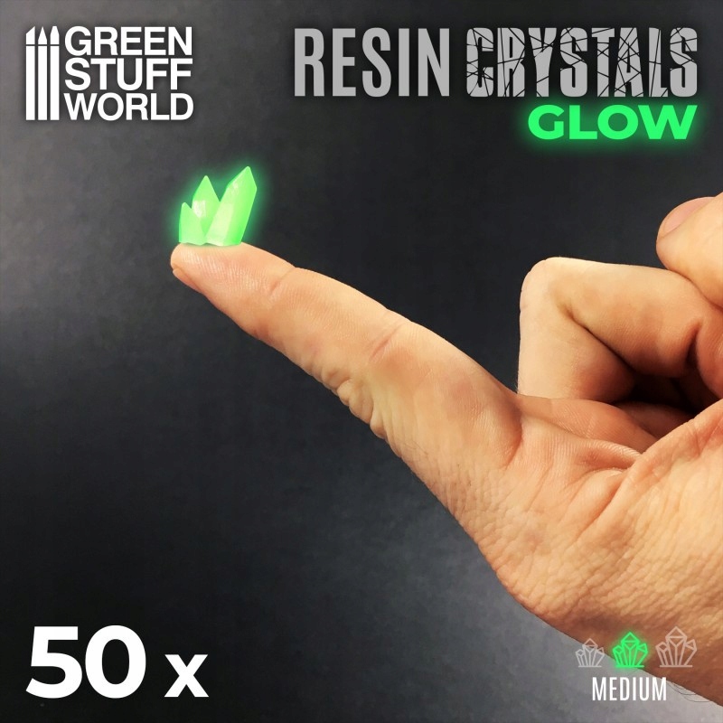 Green Glow Resin Crystals Medium kryształy 50 szt. Producent Green stuff world