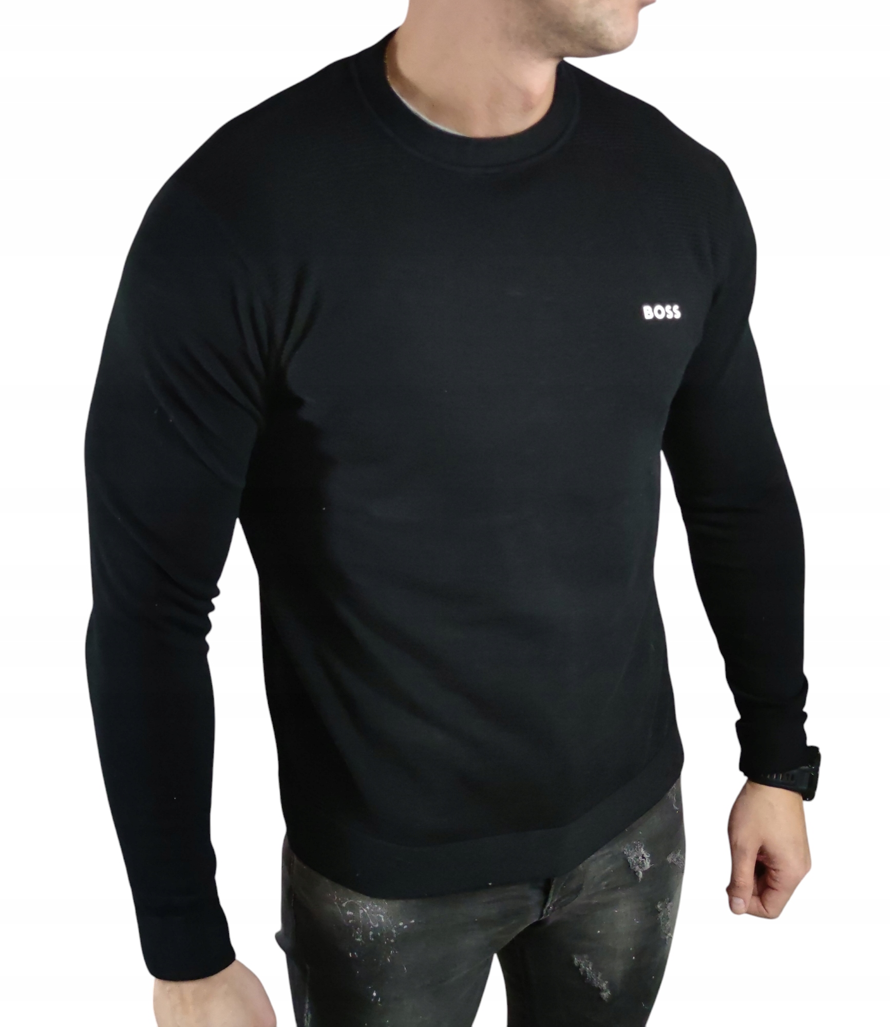 Pánský svetr Hugo Boss Momentum 50520692 černý XL