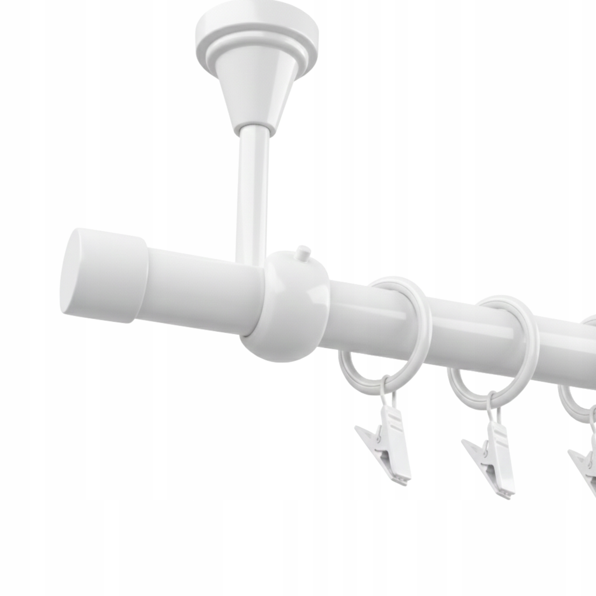 Jednoduchá Garnýž Kovový Bílý 360 CM Luna