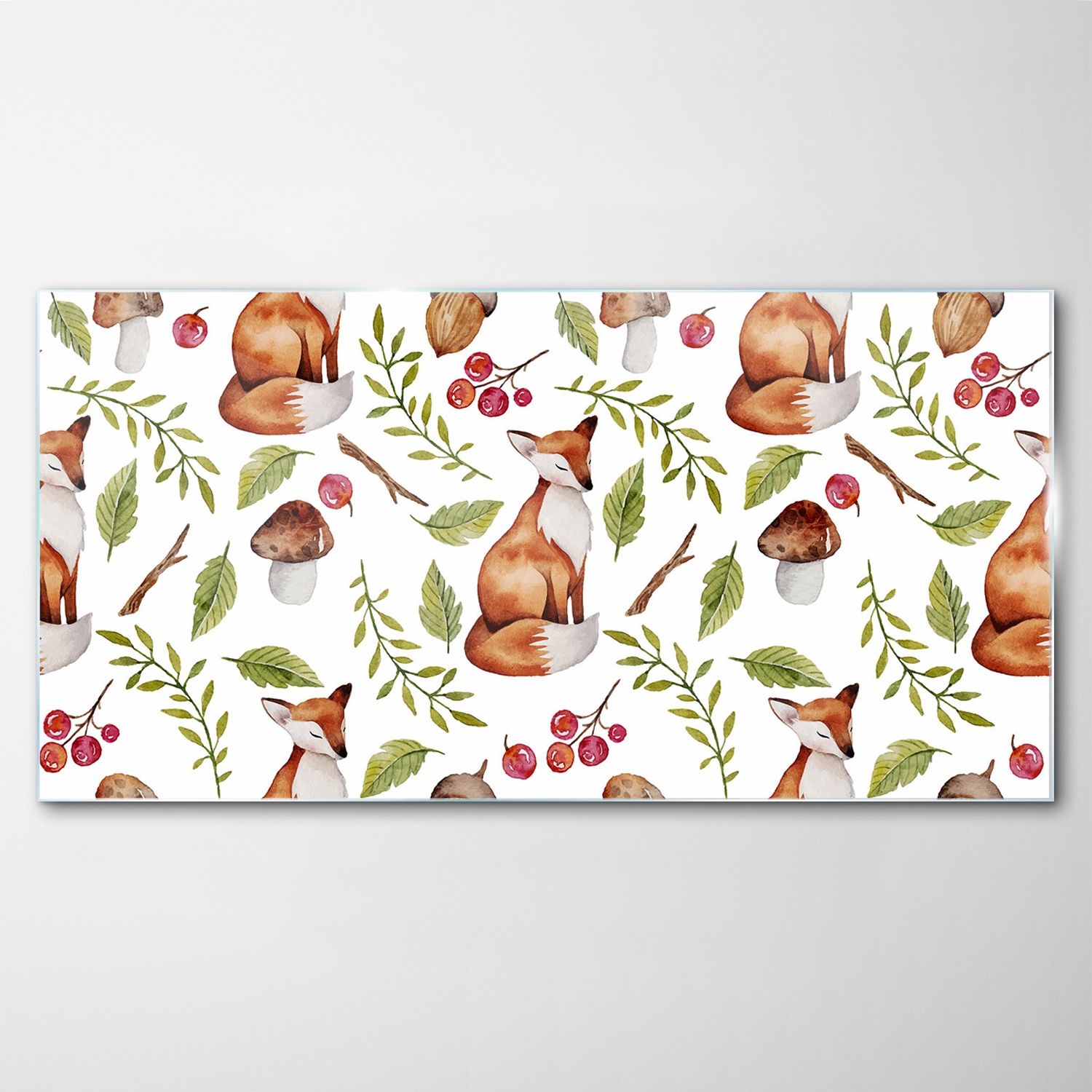 

Obraz na Szkle Dekor Lis Grzyby Zwierzęta 100x50