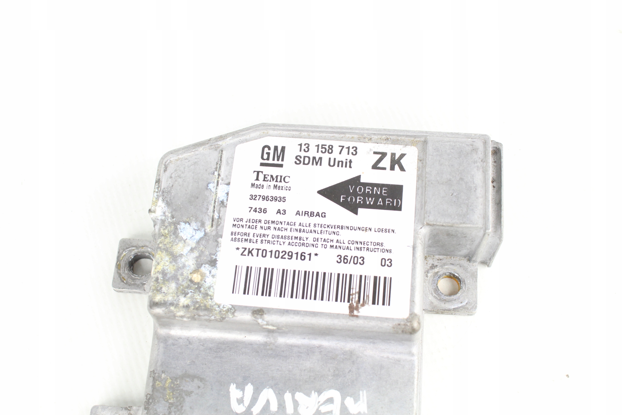 MODUŁ SENSOR PODUSZEK AIRBAG MERIVA A 02-08 Numer katalogowy części 13158713