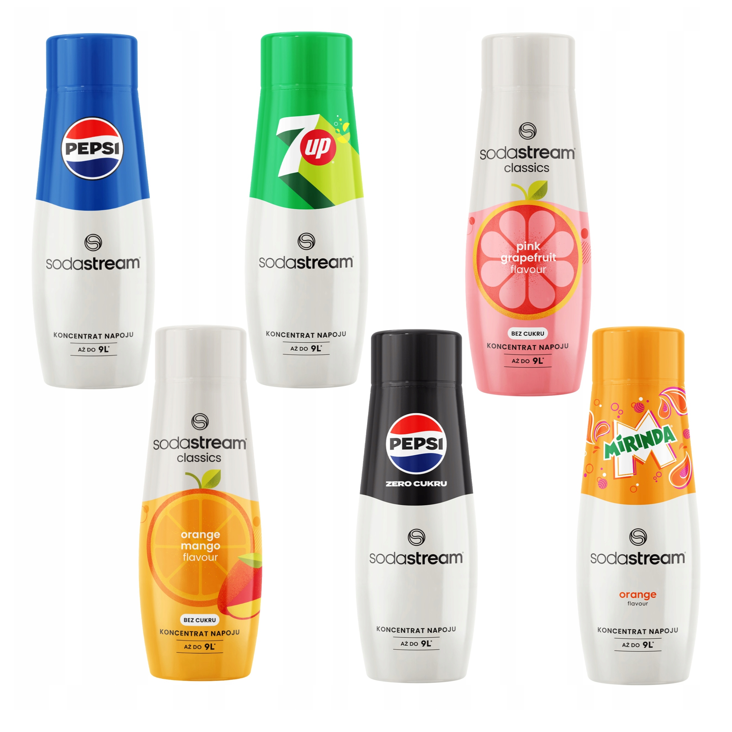 Levně Sodastream Sada ovocných Chuťových 6 příchutí Pepsi 7UP Mirinda