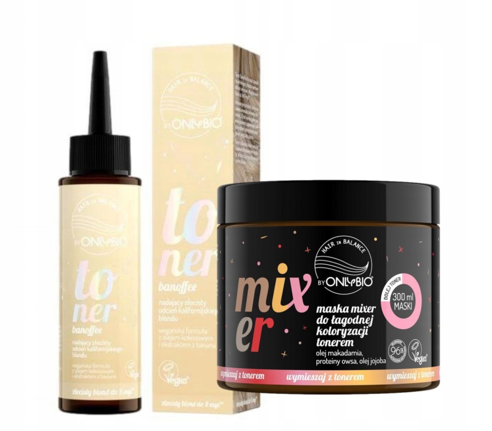 Sada Onlybio Toner na vlasy Barva Banoffee Mixer Maska