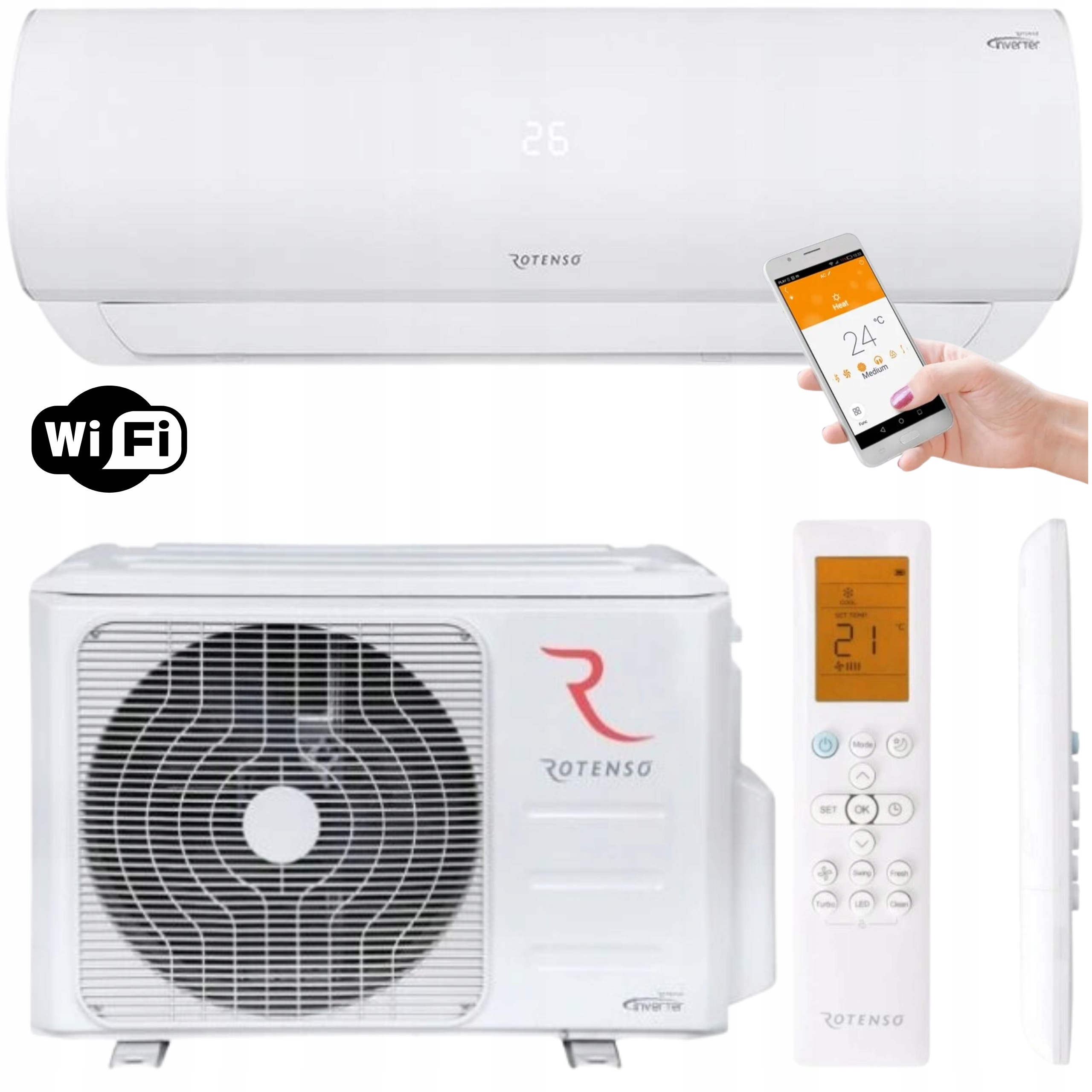 Klimatizace Rotenso Ukura X 5,3 kW Wifi Do Domu Nástěnná S Funkcí Ohřevu