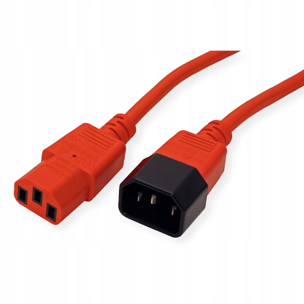 

Kabel zasilający komputer monitor czerwony 3 m