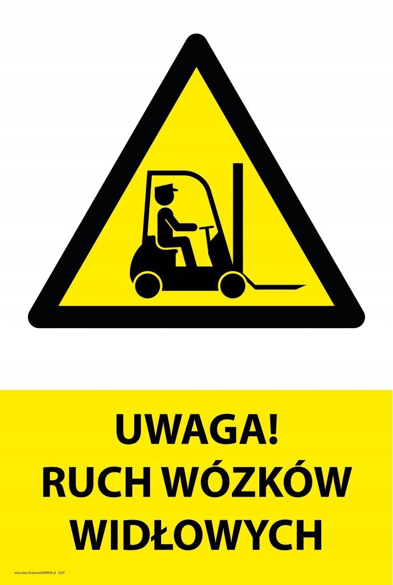 

Tablica 20x30cm Uwaga Ruch Wózków Widłowych