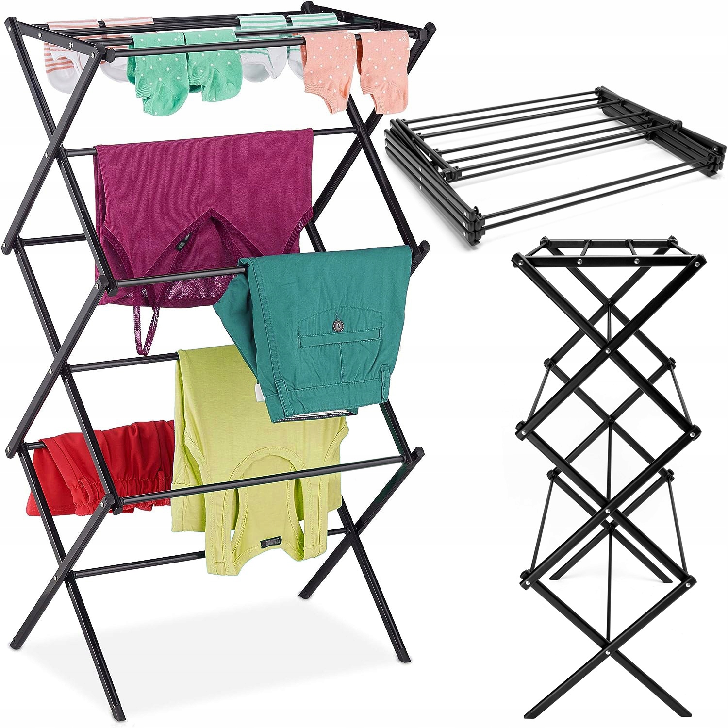 Suszarka Na Pranie Stojąca Pionowa Składana Do Ubrań Prania Wieża Stojak