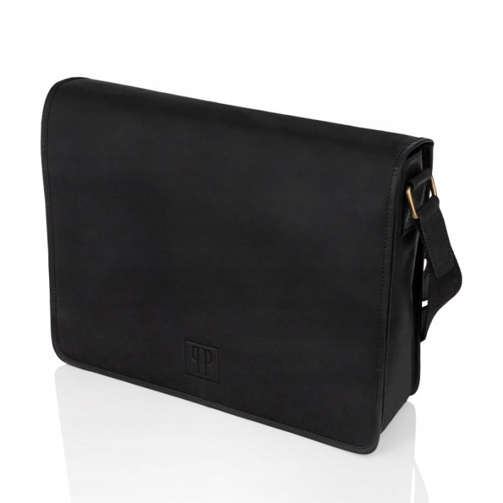 Černá Kožená Pánská Taška Přes Rameno T-06-BL