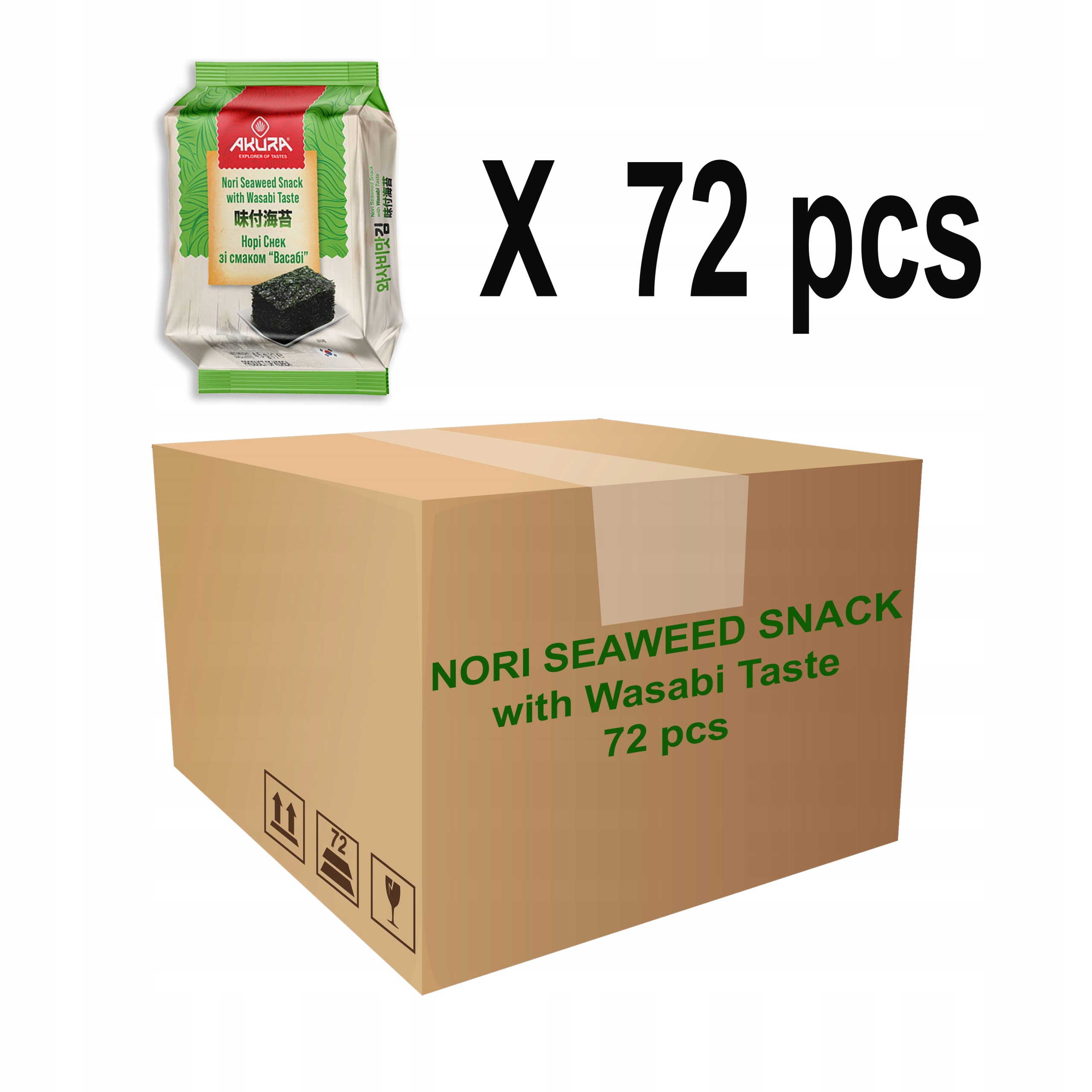 Opakowanie chipsów Nori Wasabi 4,5 g x 72 szt