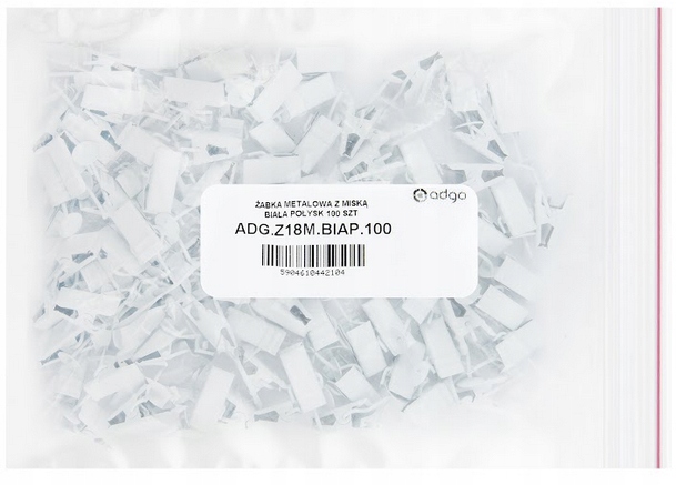 ŻABKI DO KARNISZA ŻABKA METALOWA Z MISKĄ BIAŁA 100 Rodzaj kółka, żabki, agrafki