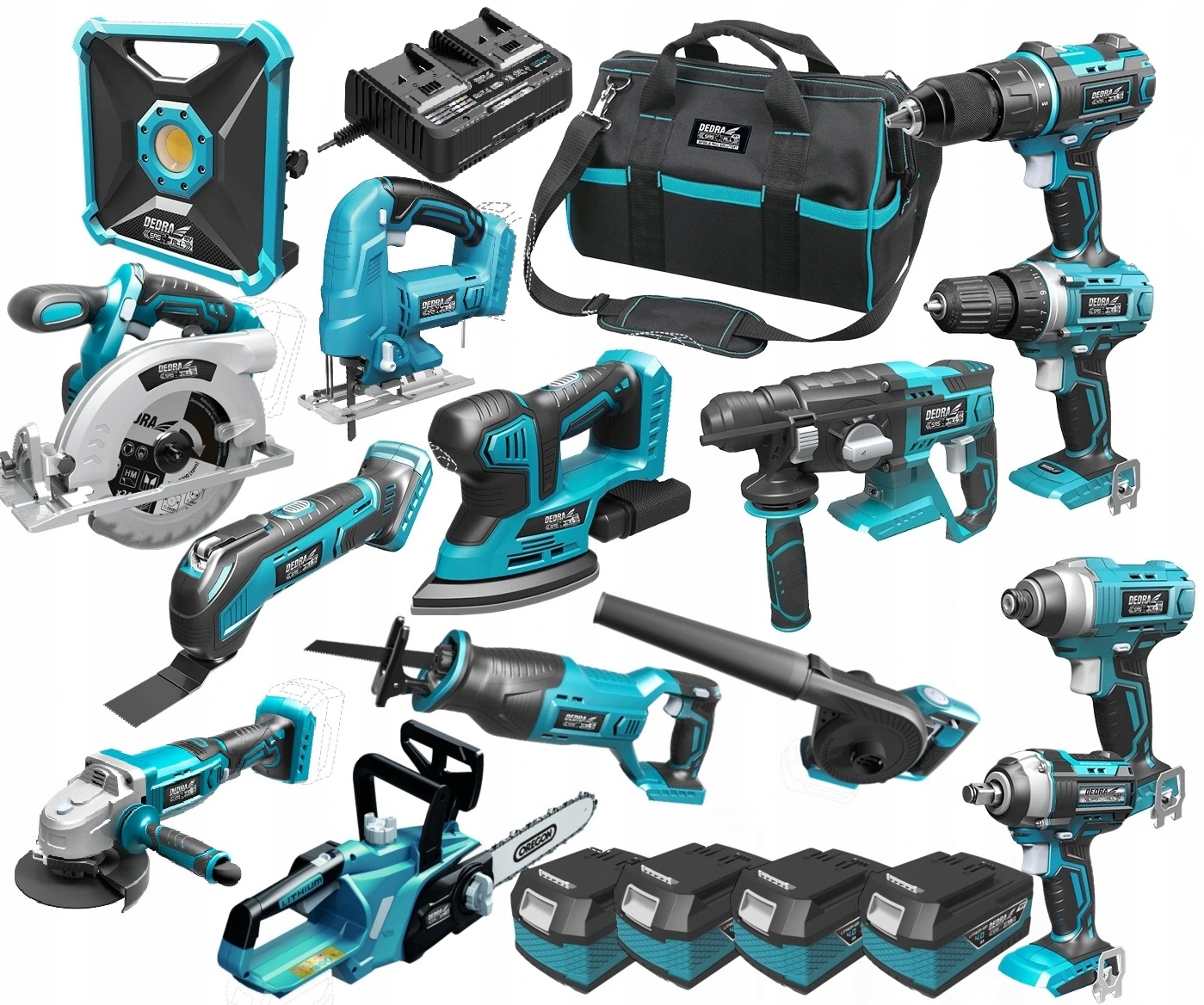 Zestaw Narzędzi Elektronarzędzi Akumulatorowych 20 ele.