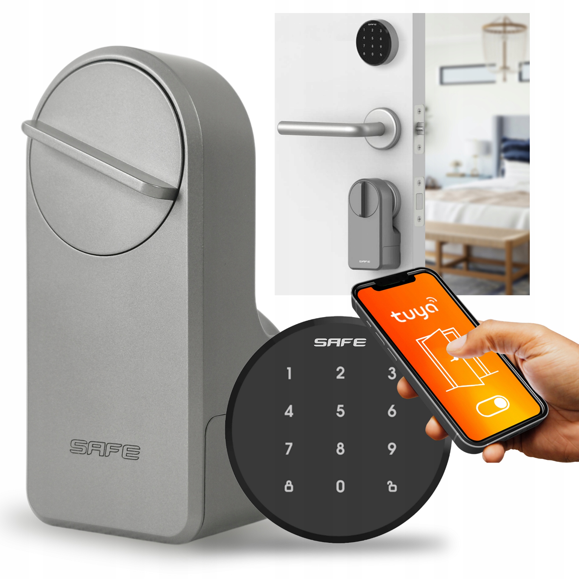 Elektronický Zámok otočný domáci kód na dvere Pin digitálny Smart Tuya App