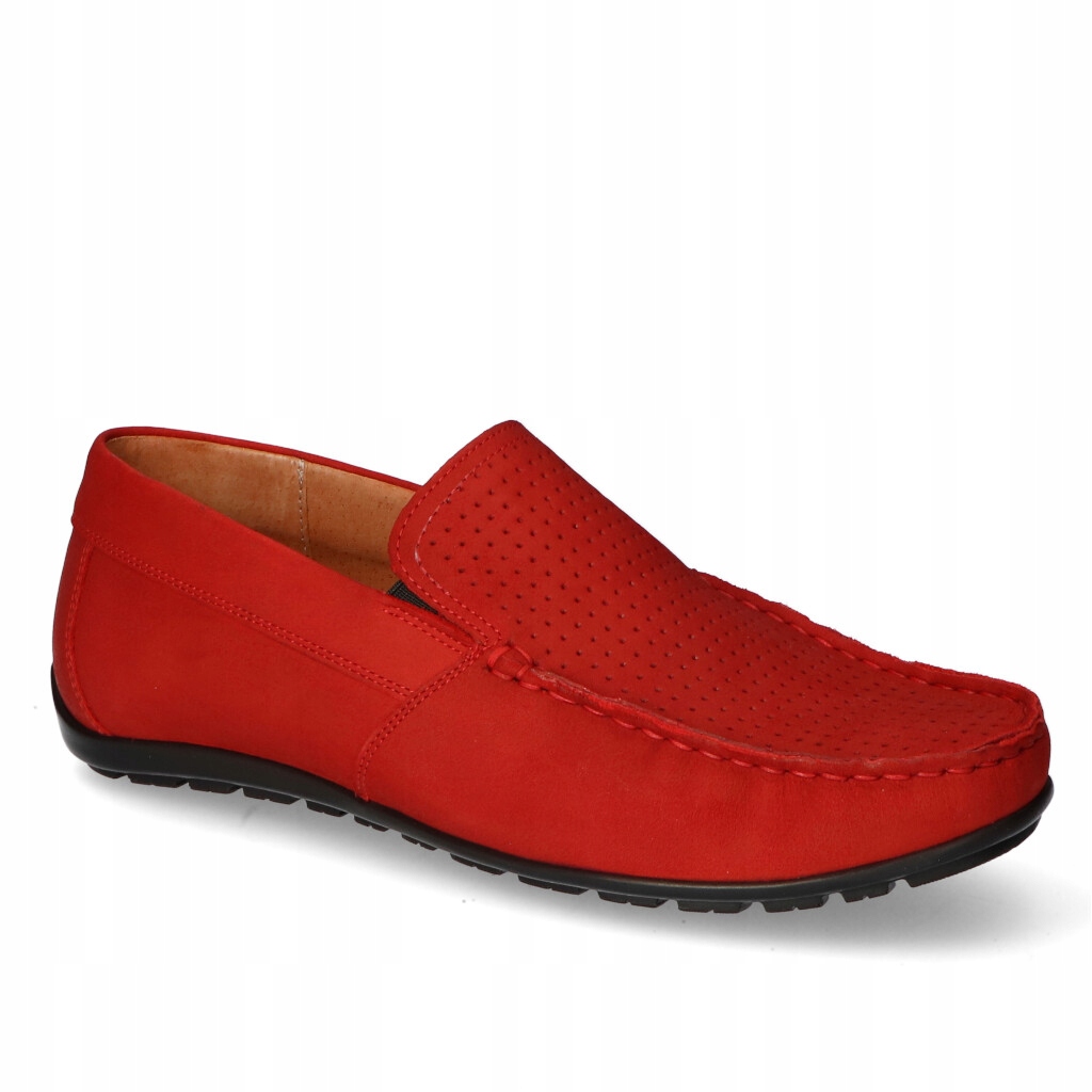 Mokasíny Pánské polobotky Nazouvací boty Červené