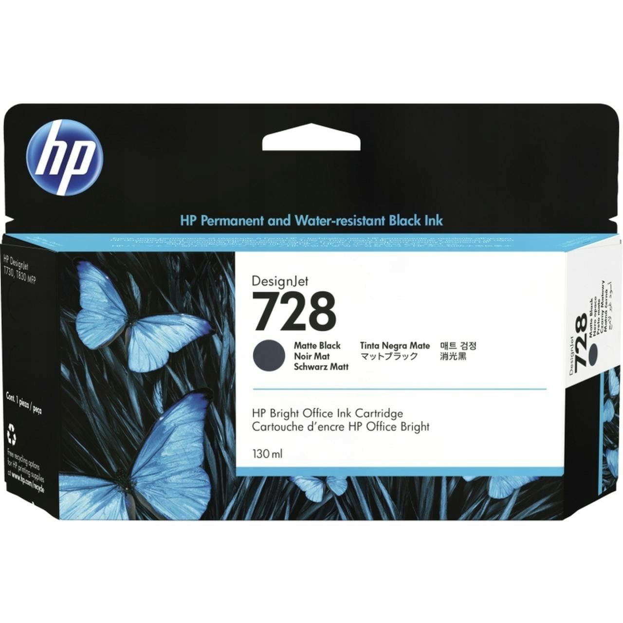 Atrament Hp 728MBK 3WX25A čierny (black)