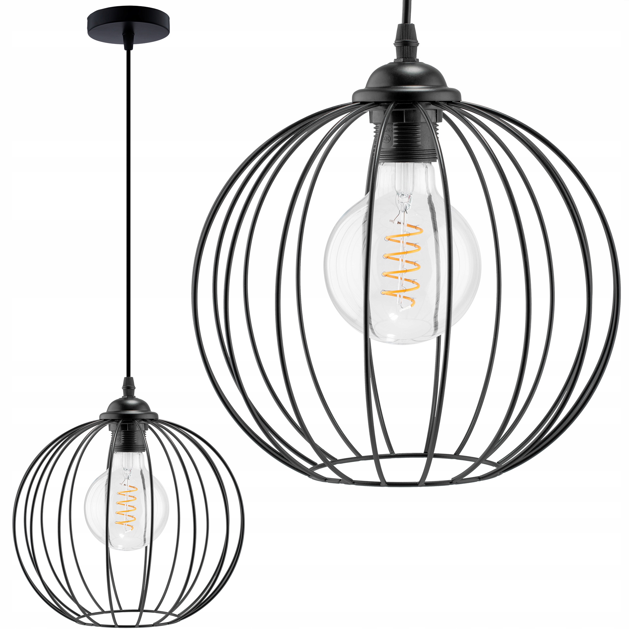 

Lampa Wisząca Brylant diament Zwis drut loft E27