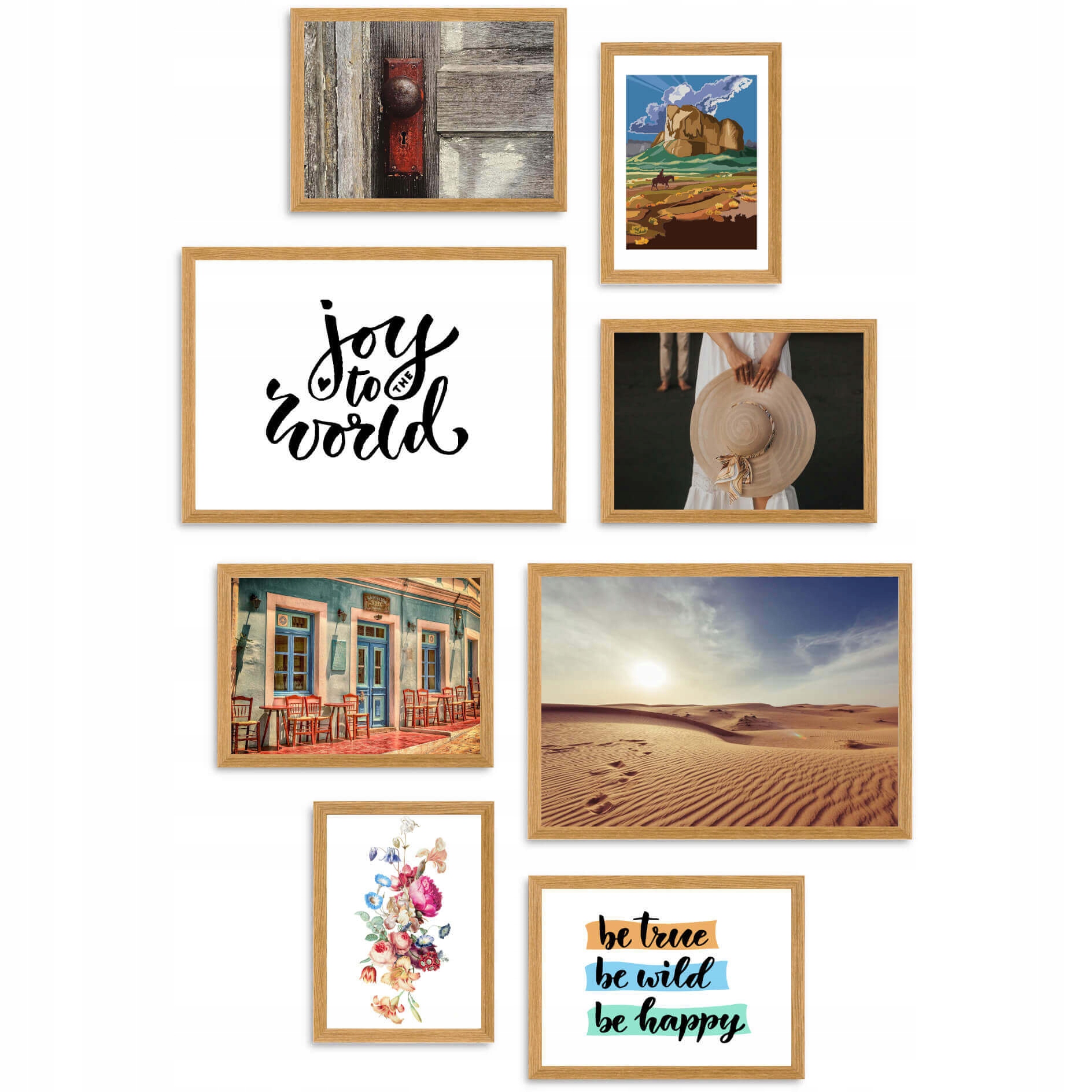 

Galeria Ramka na 8 Zdjęć Zestaw Foto Ramek Dębowa