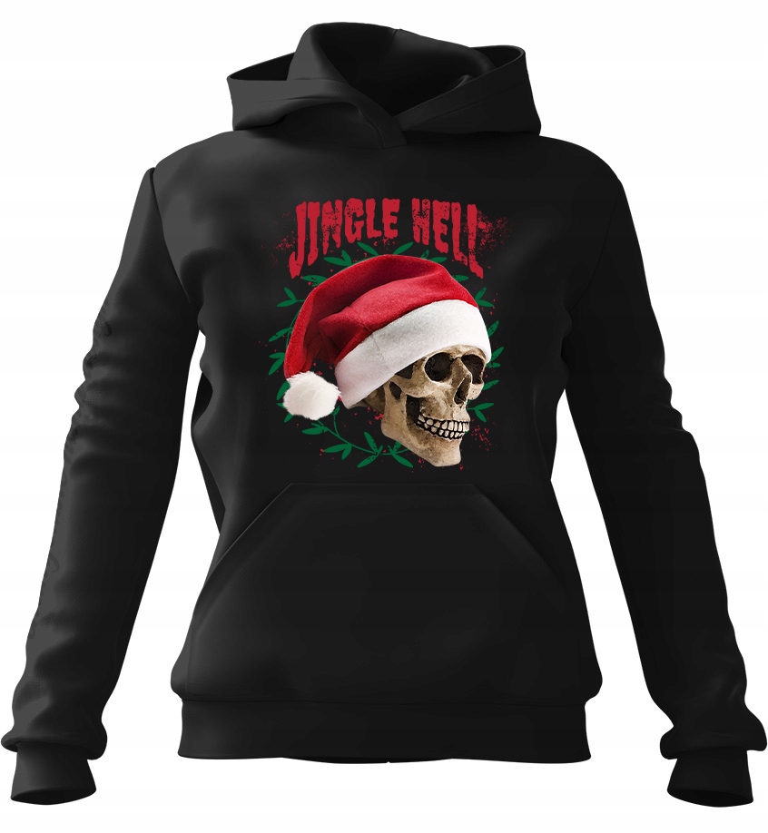 pánská mikina s kapucí Jingle Hell Černá S pro muže, muže a muže