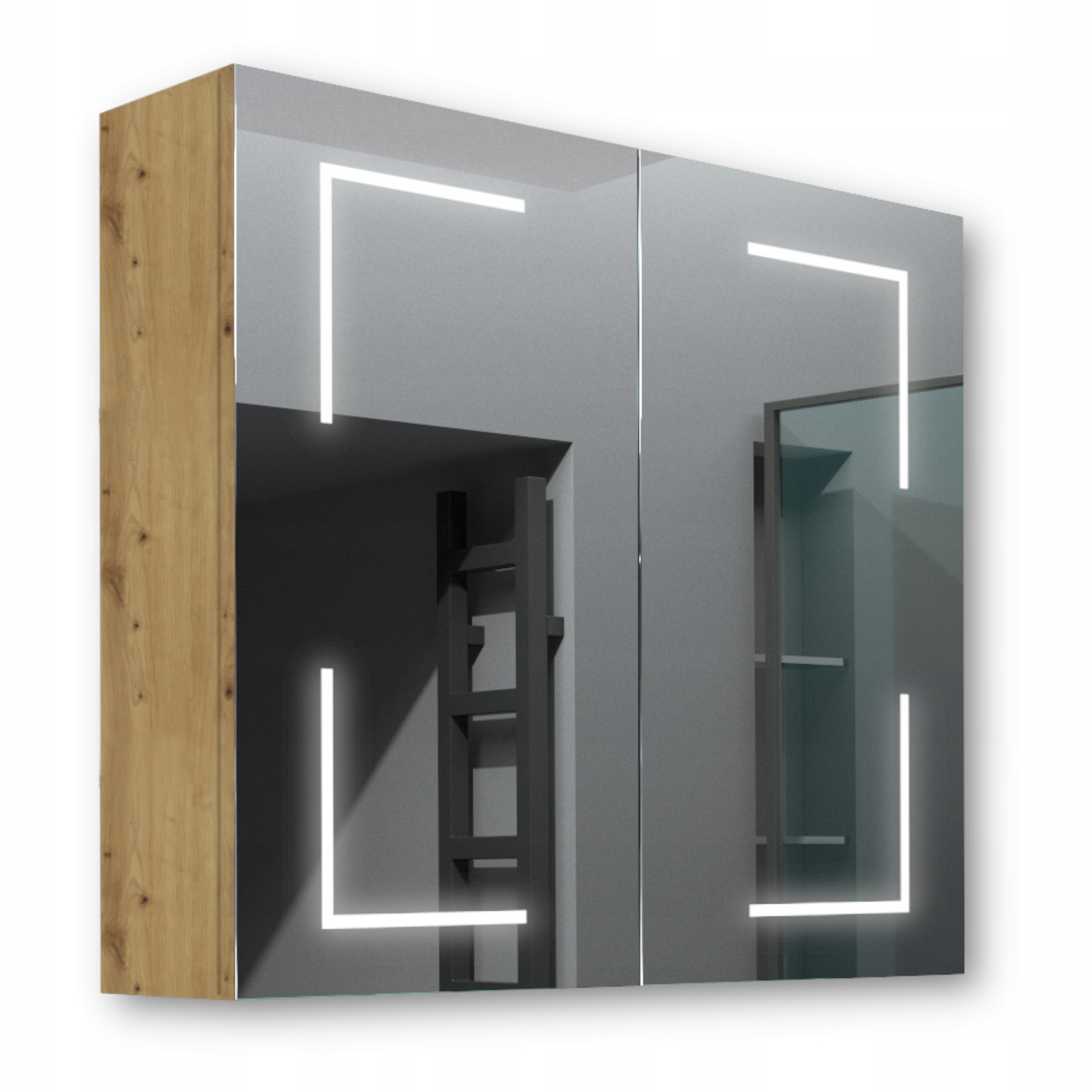 Dřevěná skříňka 80x70 Led zrcadlo Jupiter Artisan