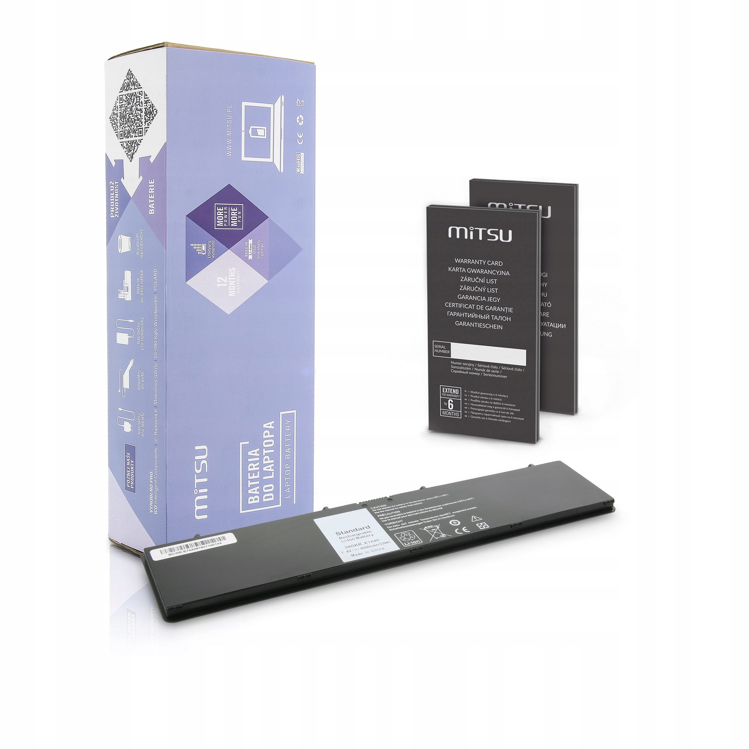 

Bateria Mitsu do Dell Latitude E7440, 6300mAh