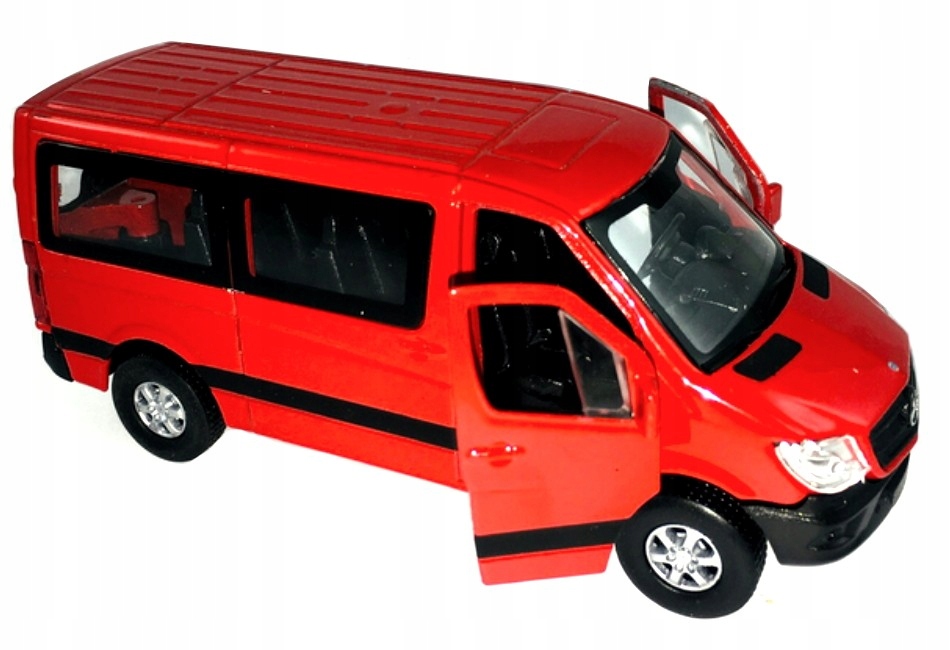 MERCEDES-BENZ SPRINTER TRAVELINER MODEL WELLY 1:34 CZERWONY