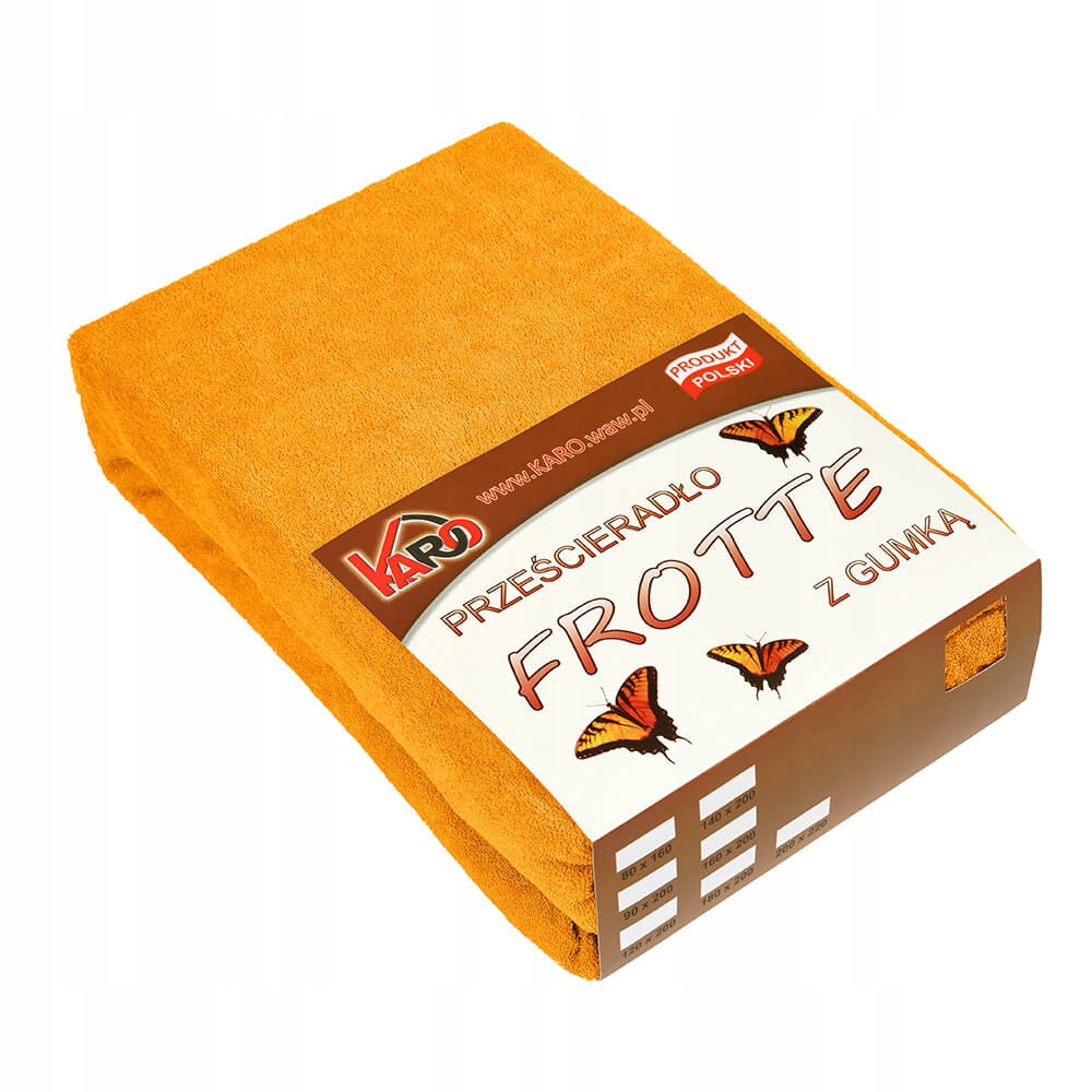 

Prześcieradło frotte z gumką 140x200 pomarańczowe