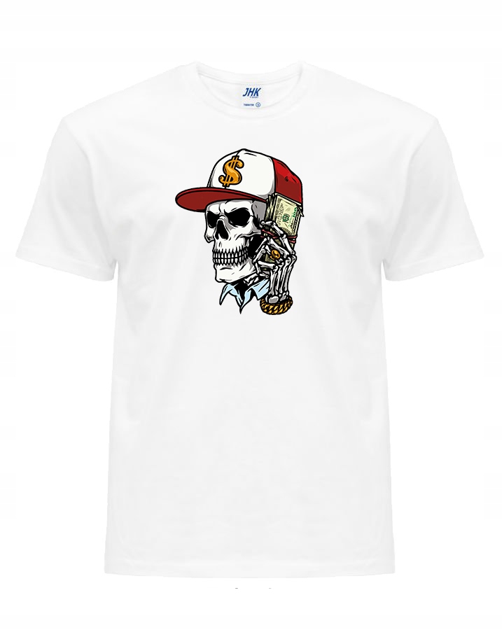 

koszulka t-shirt męski Czaszka W Czapce nadruk 5XL